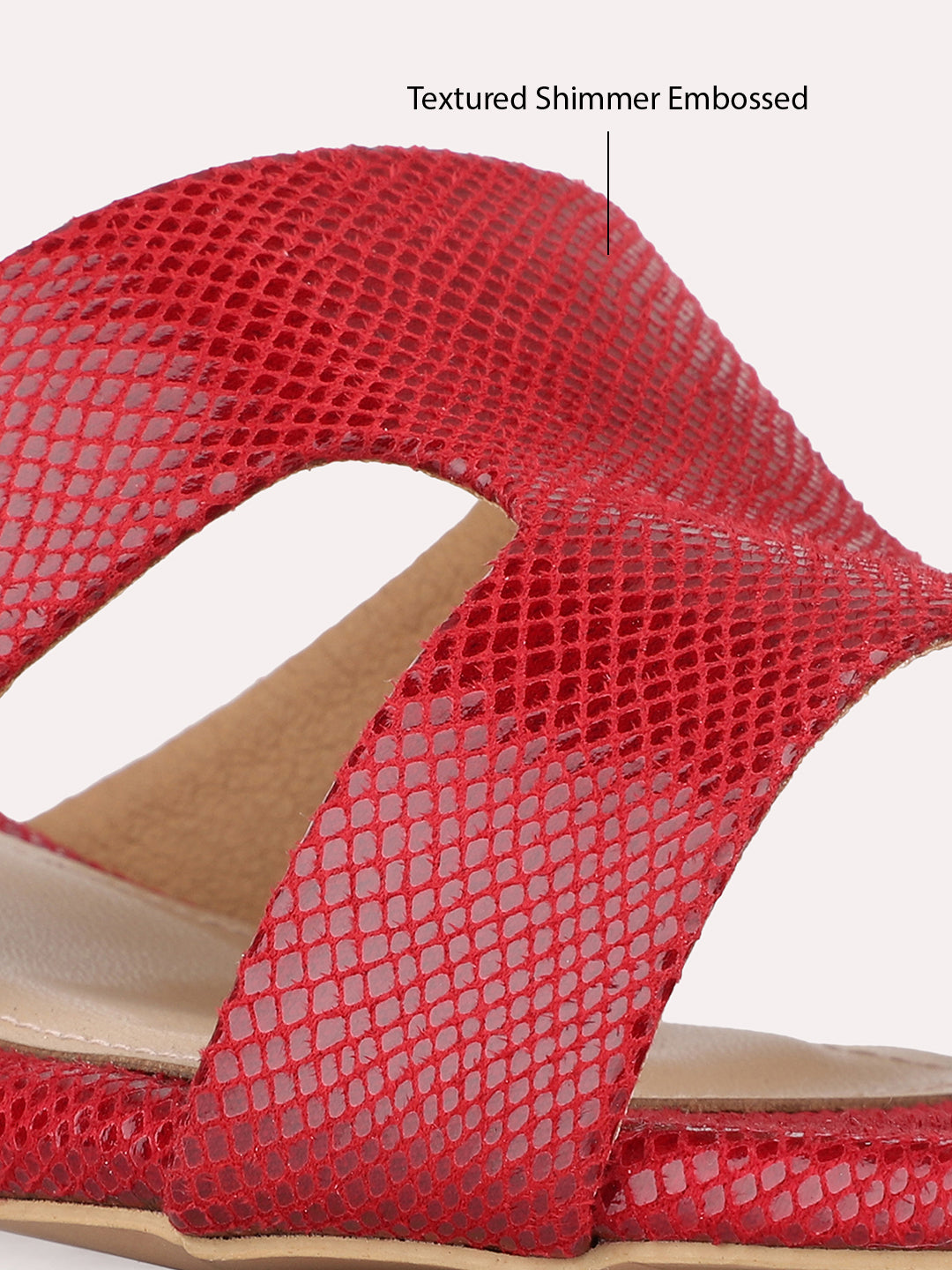Womens Red Party Wear Solid Square Toe Block Heels