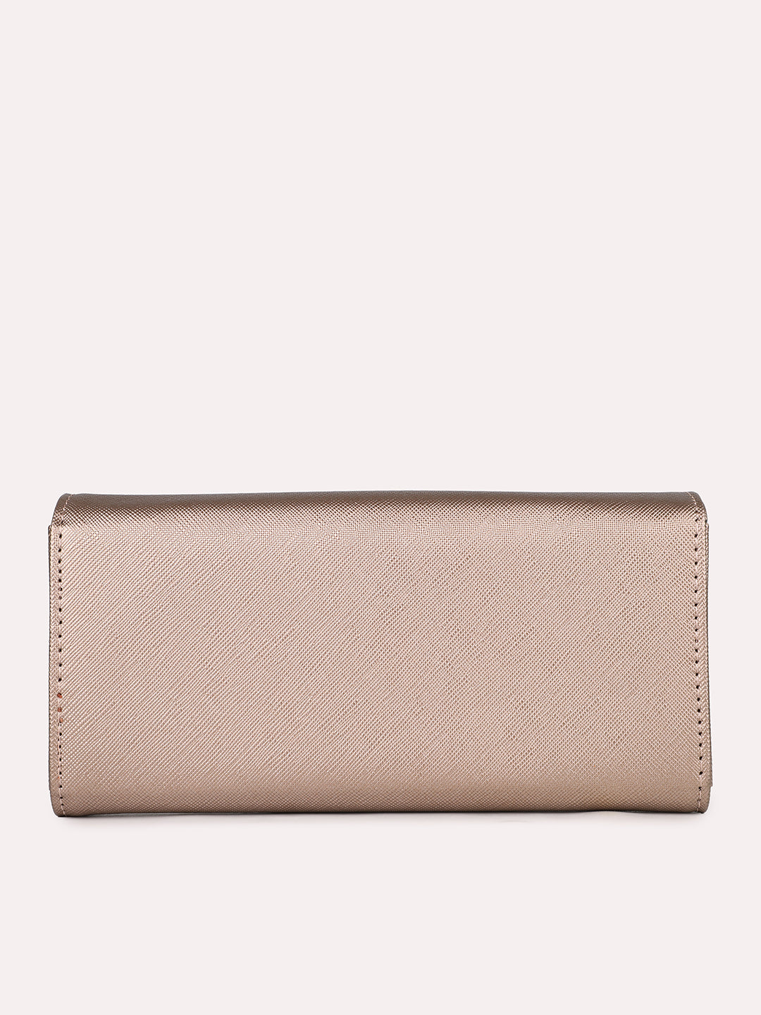 Women's Rose Gold Solid Bifold Wallet