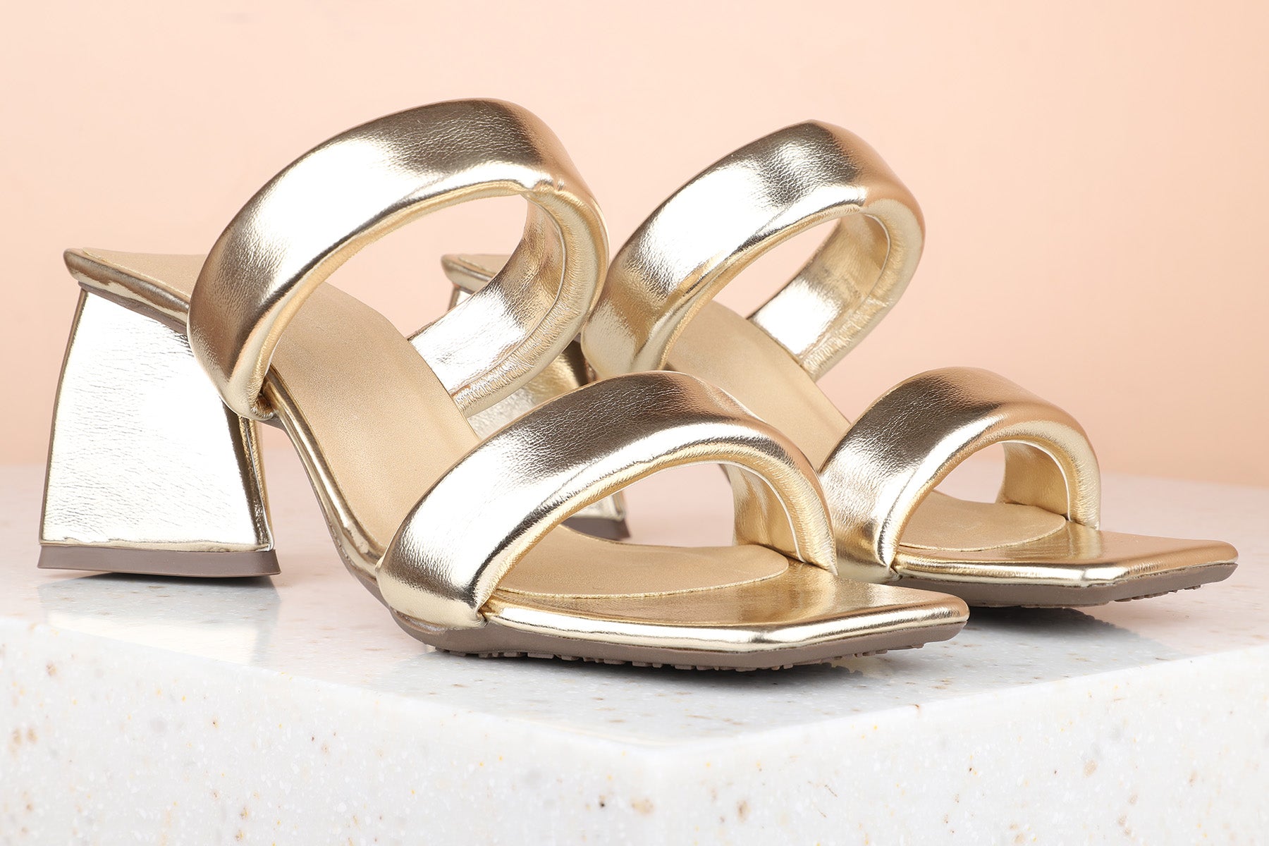 Buy Gold-Toned Heeled Sandals for Women by Five By Inc.5 Online | Ajio.com