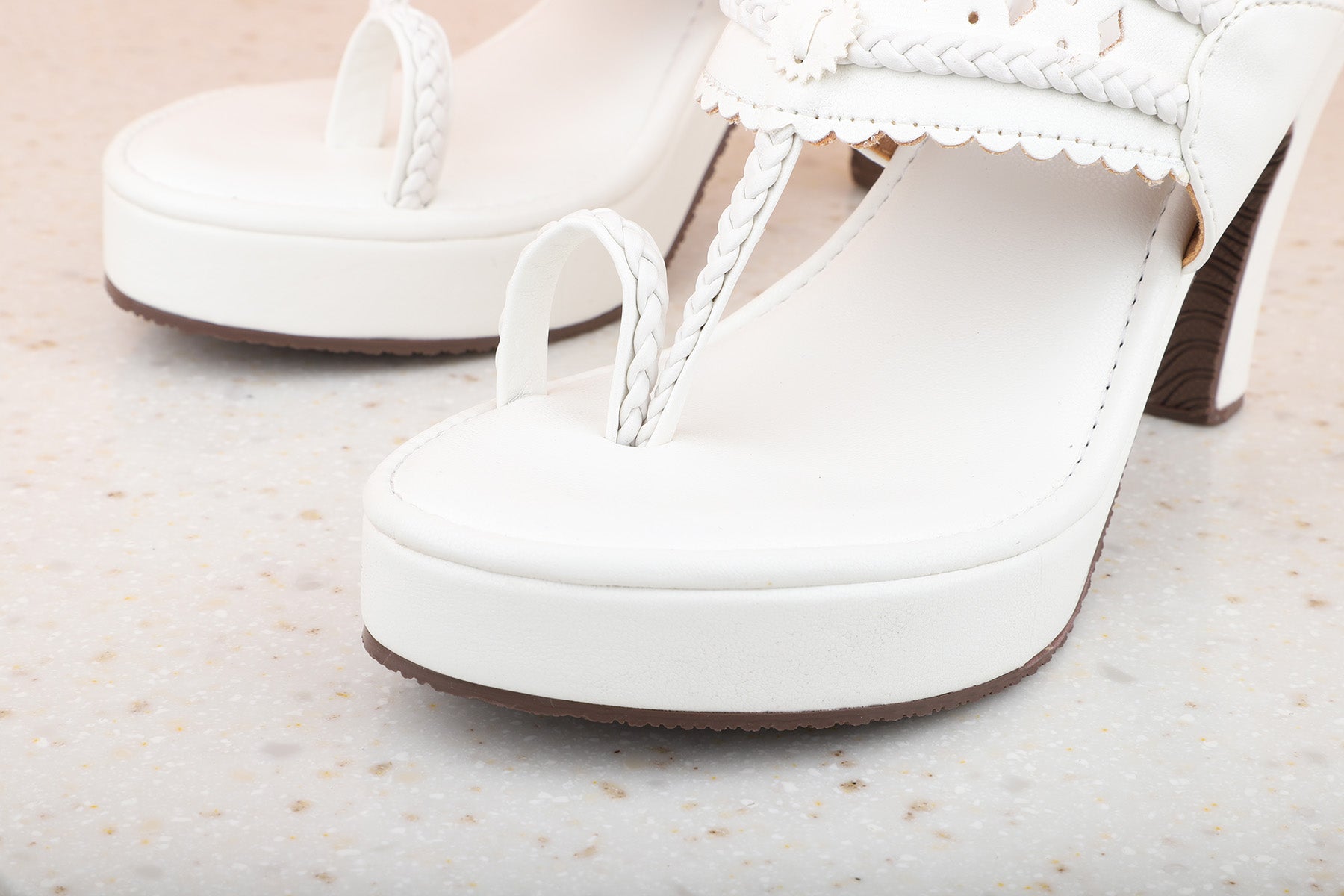 Women White Transparent Solid Block Heels – Inc5 Shoes