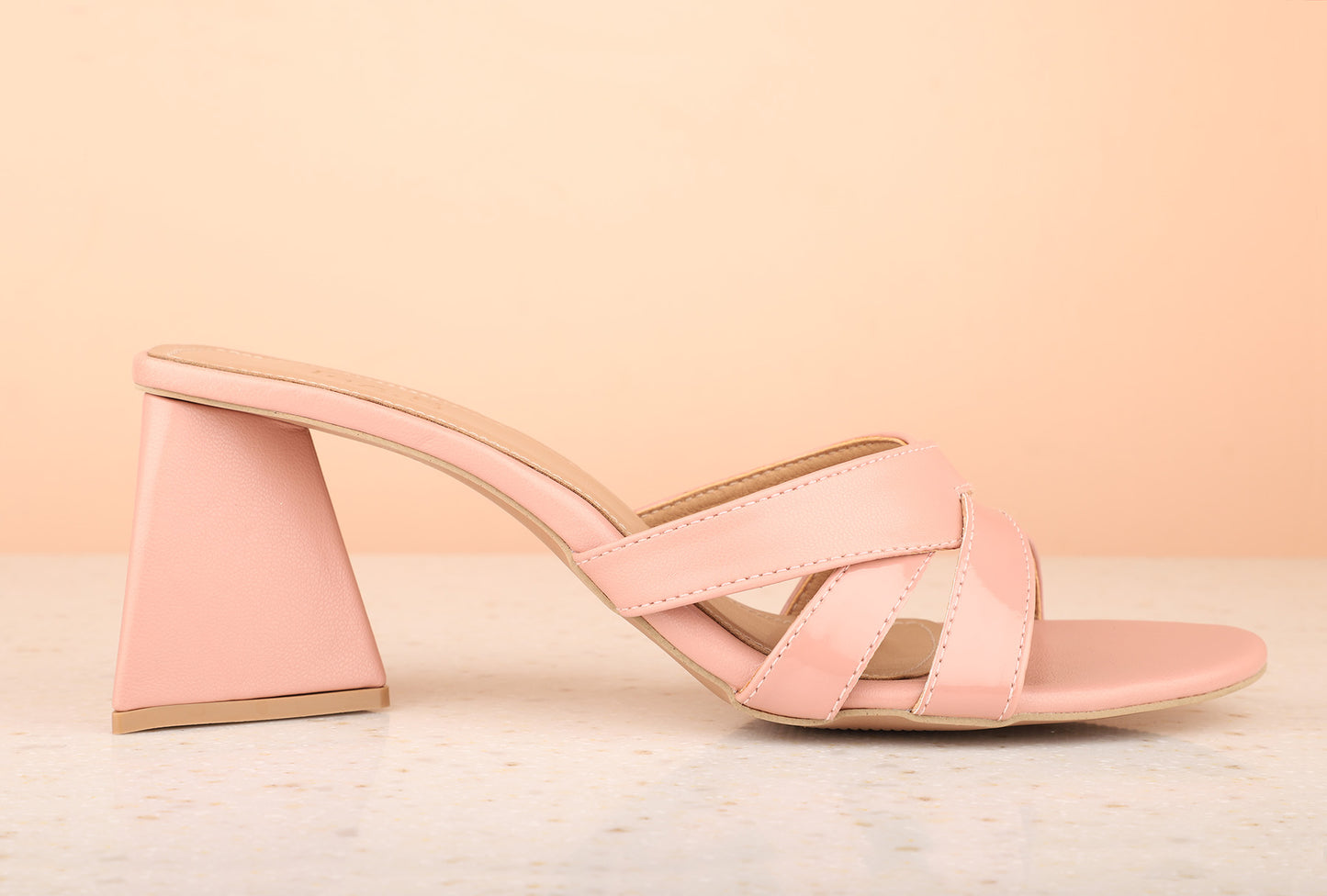 Women Peach Block Heels