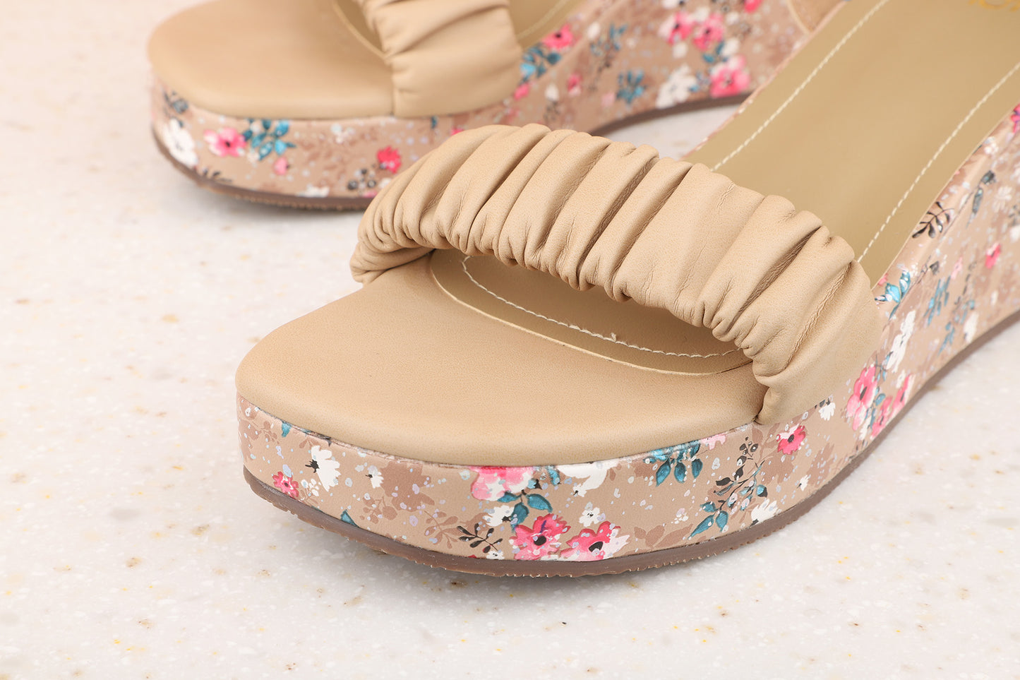 Women Beige Wedge Heels