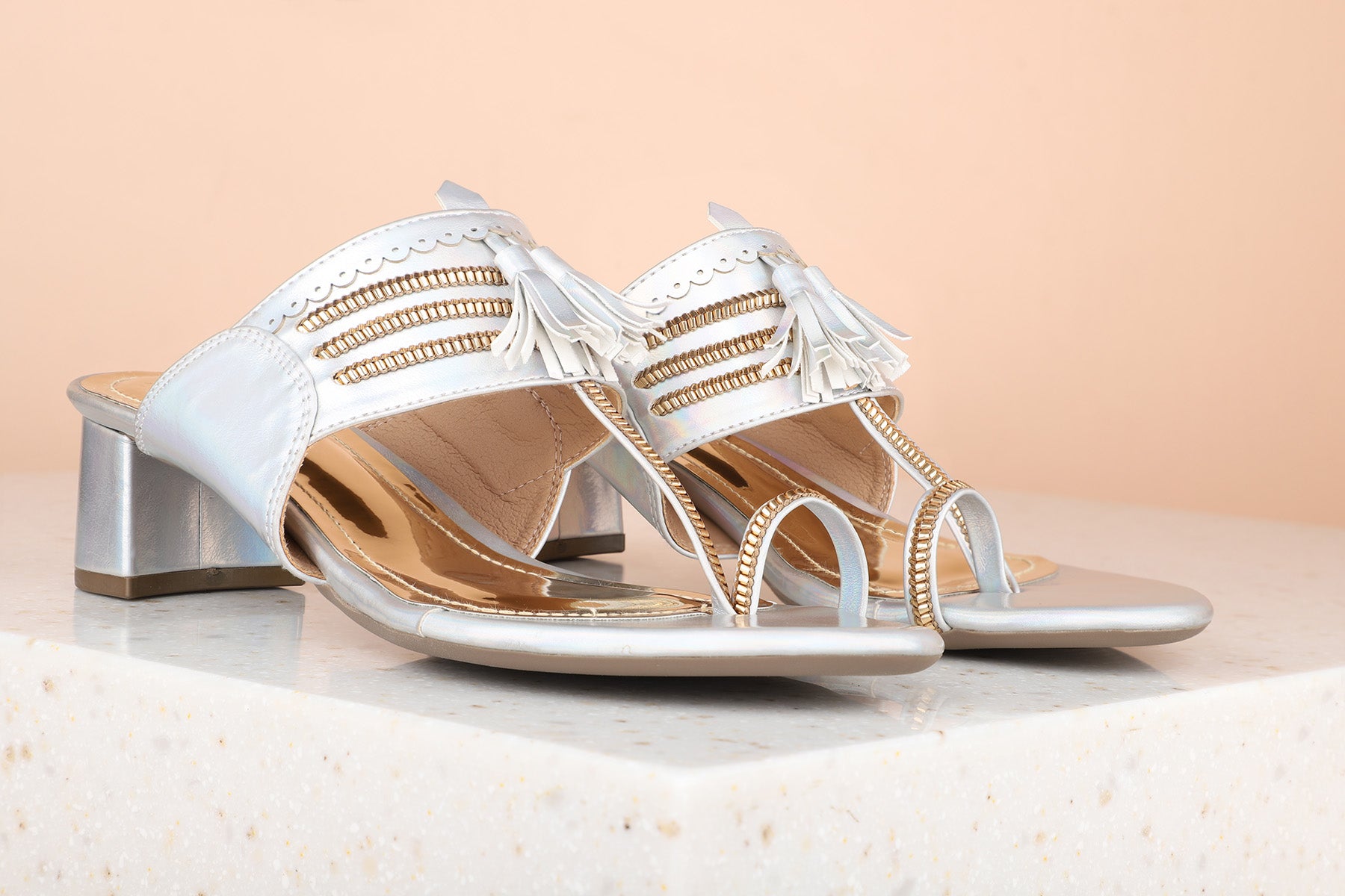 Buy Inc.5 Women Transparent & Antique-Toned Block Heels at Amazon.in