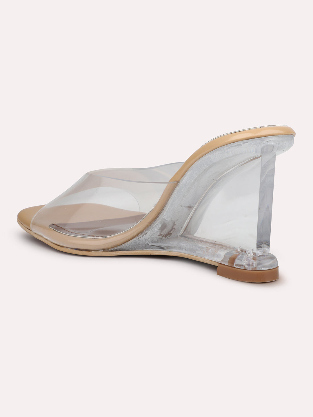 Buy Now Women Beige Transparent Wedge Heels