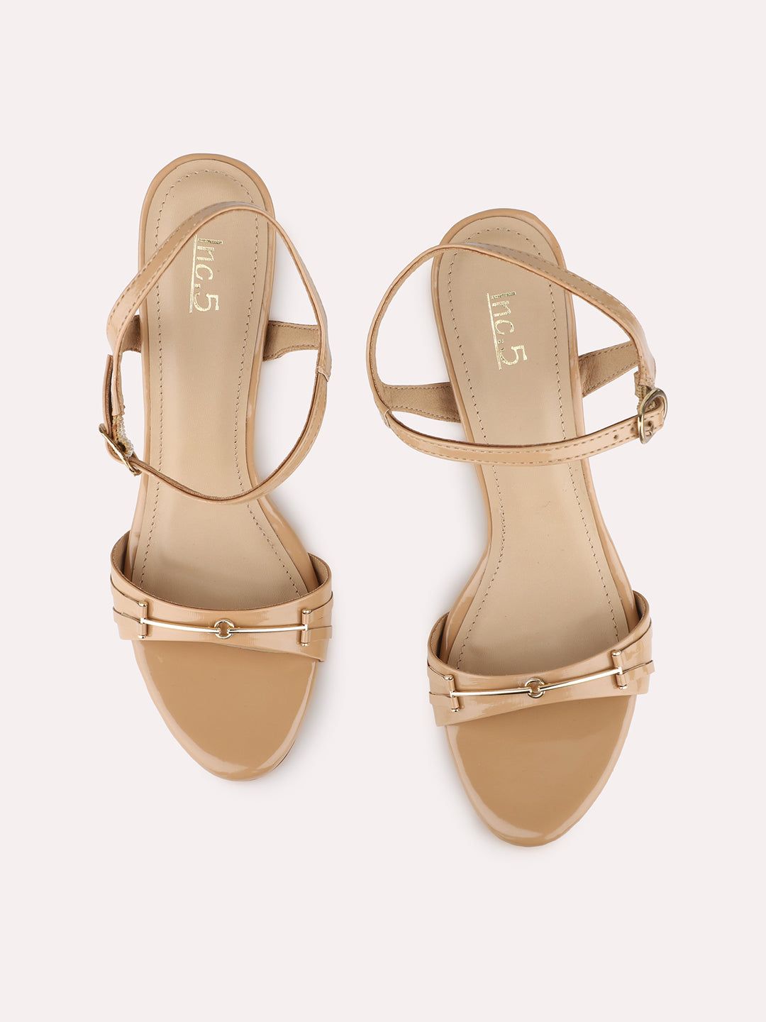 Womens Brown Party Wear Solid Square Toe Stiletto Heel Sandals