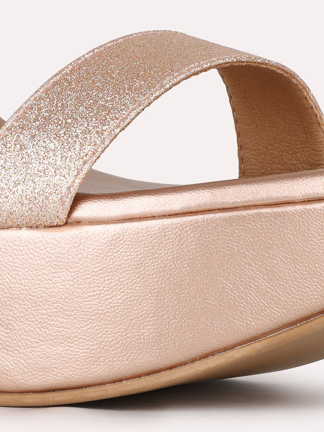 Womens Rose Gold Party Wear Solid Round Toe Stiletto Heel Sandals