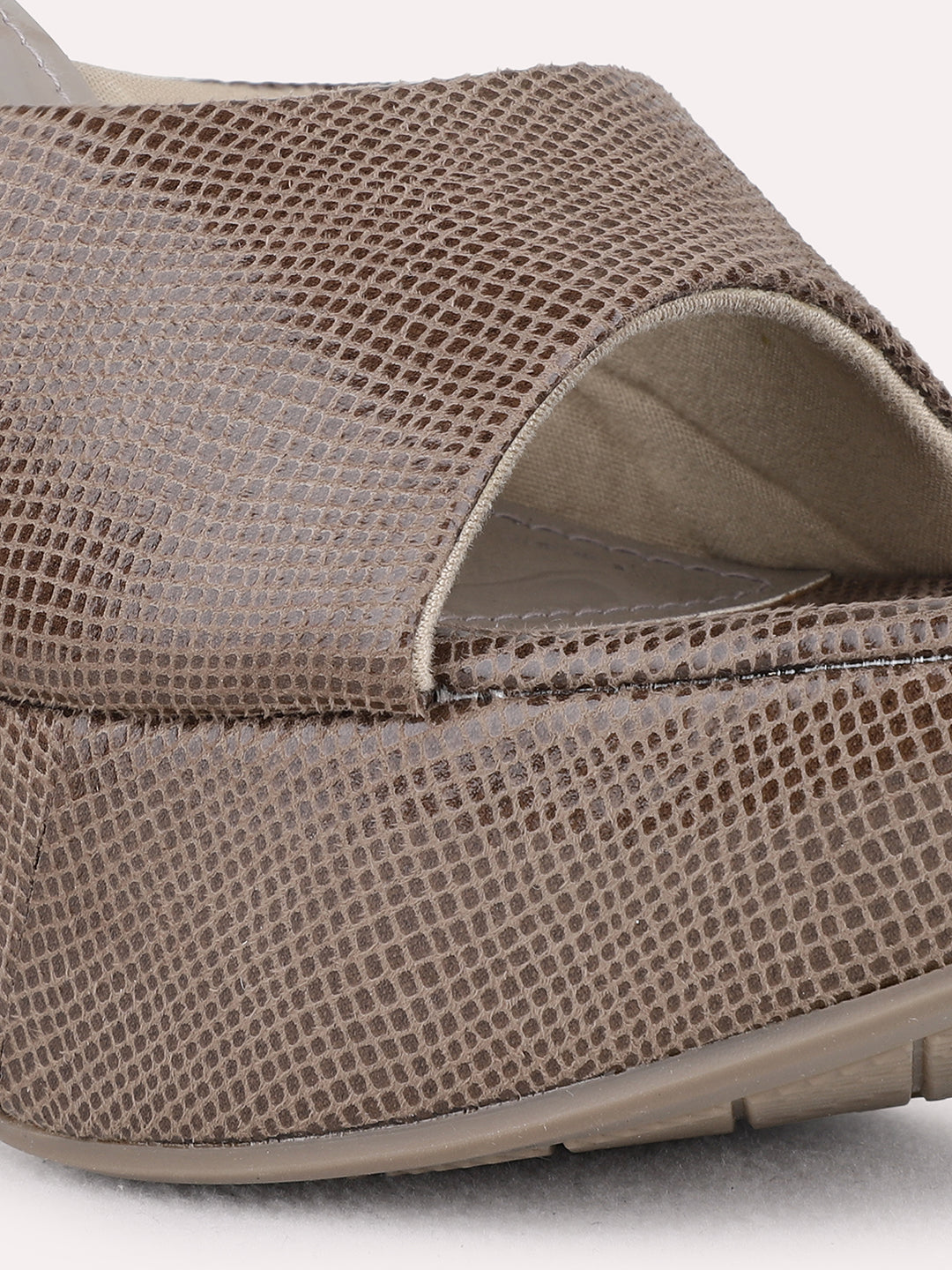 Womens Brown Party Wear Solid Round Toe Stiletto Heel Sandals