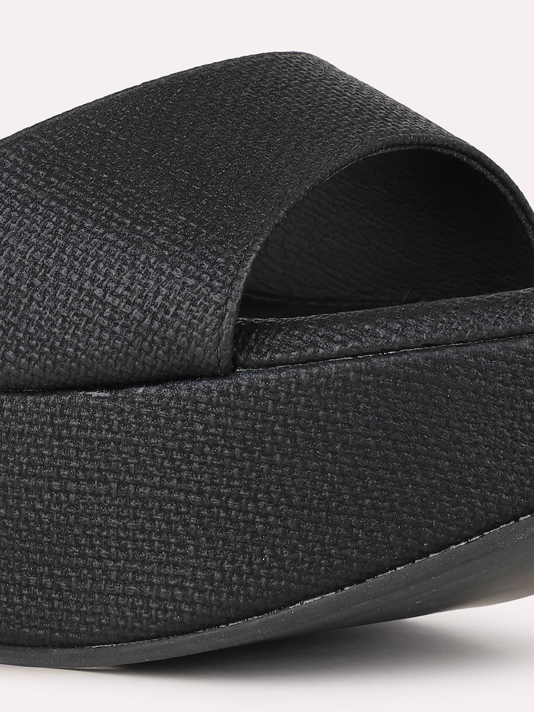 Women Black Party Wear Solid Round Toe Stiletto Heel Sandals