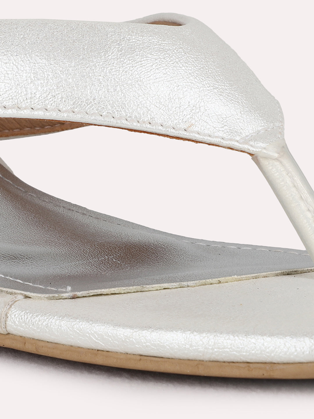 Womens Silver Party Wear Solid Square Toe Block Heel Sandals