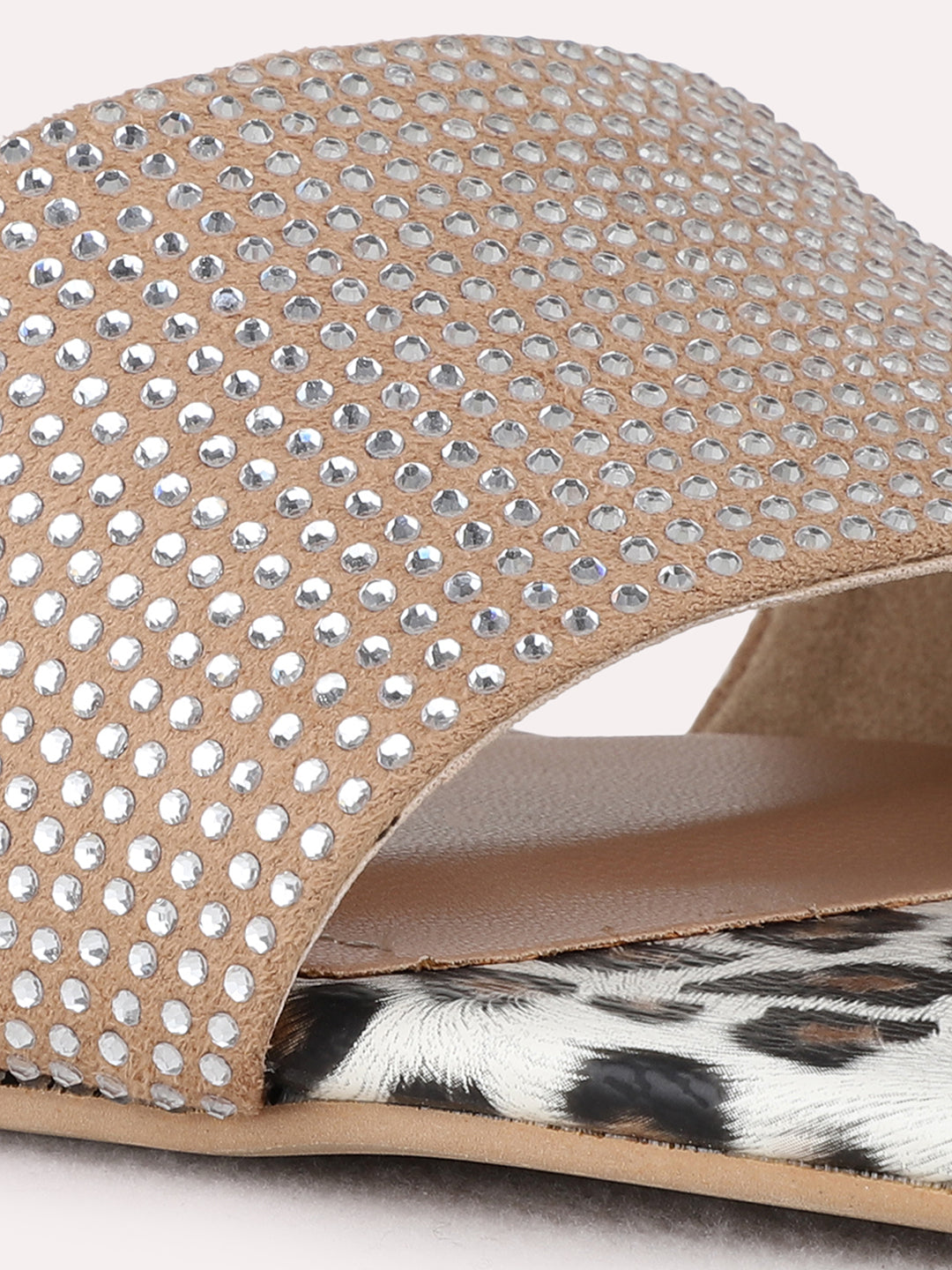 Womens Beige Party Wear Solid Square Toe Block Heel Sandals