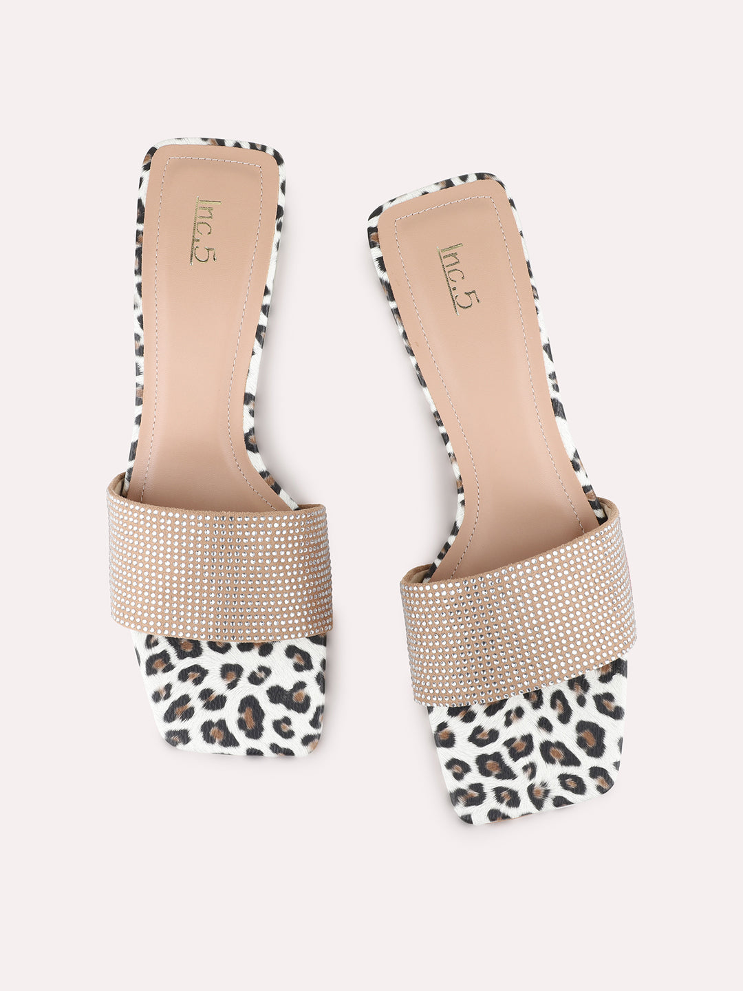 Womens Beige Party Wear Solid Square Toe Block Heel Sandals