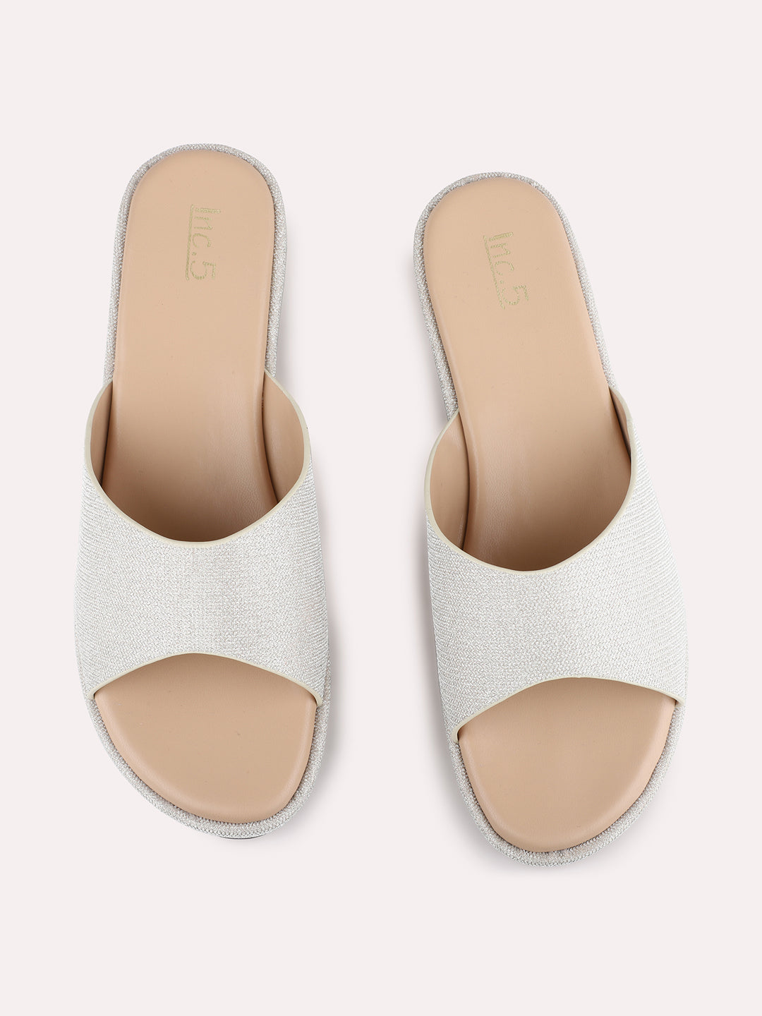 Womens Golden Party Wear Solid Pattern Wedge Heels