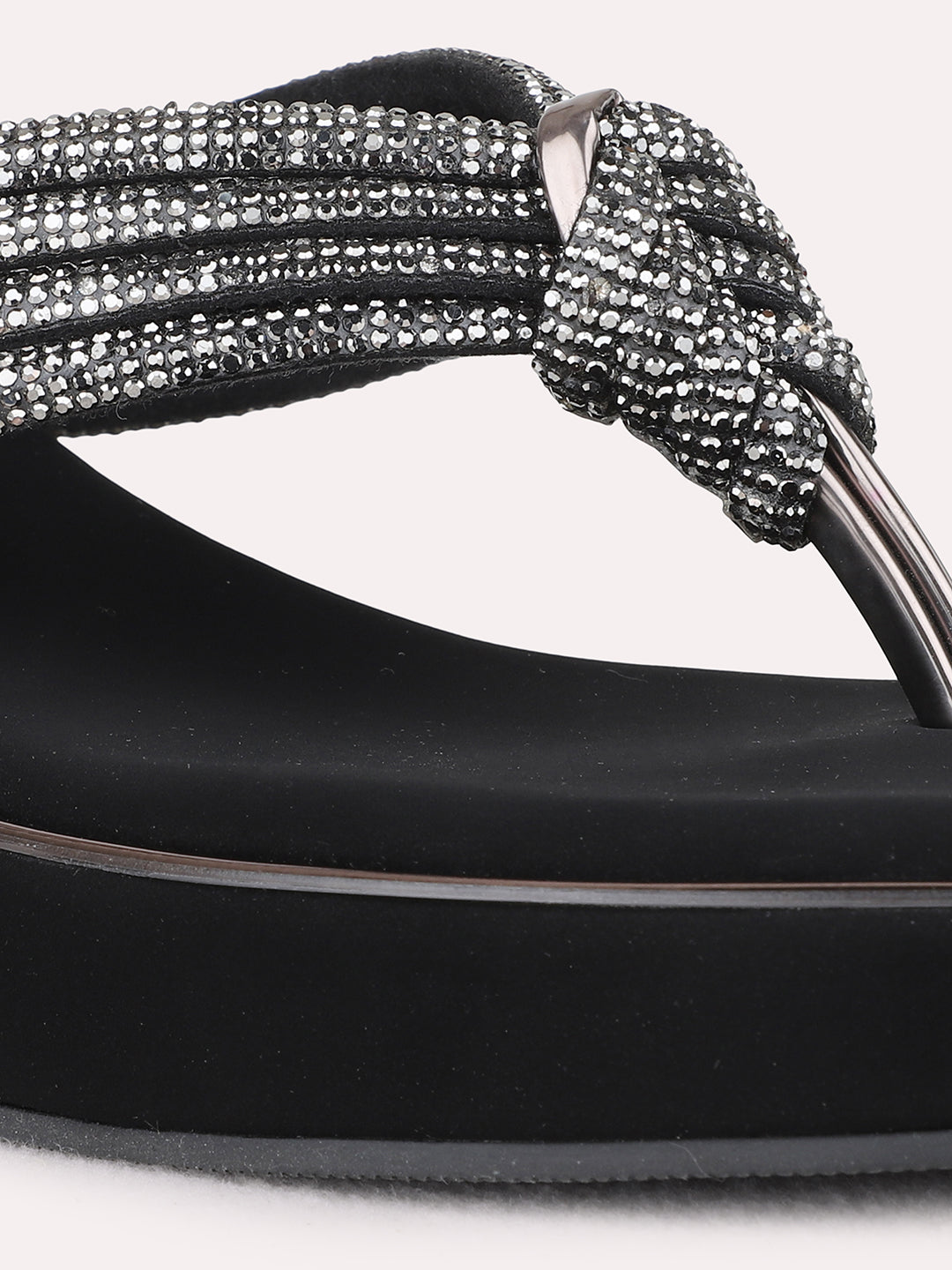 Womens Pewter Ethnic Embellished Wedge Heels