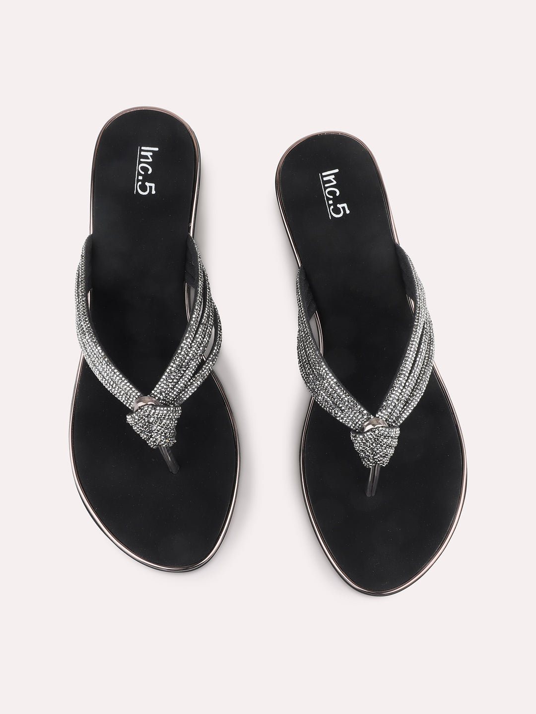 Womens Pewter Ethnic Embellished Wedge Heels