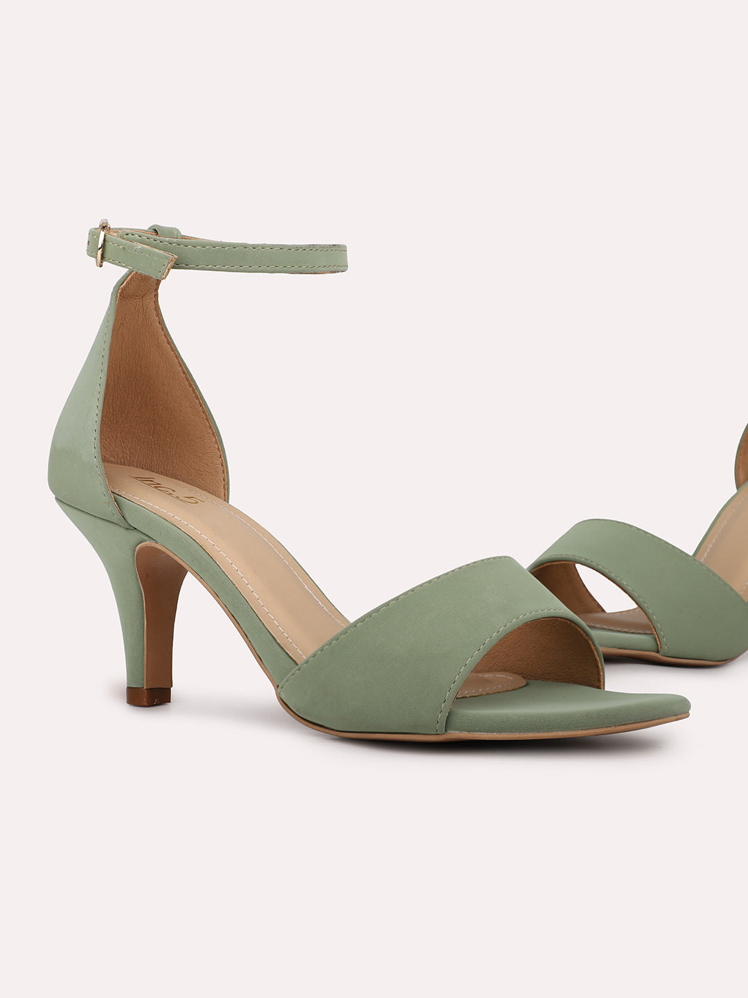 Womens Pastel Green Party Wear Sandals