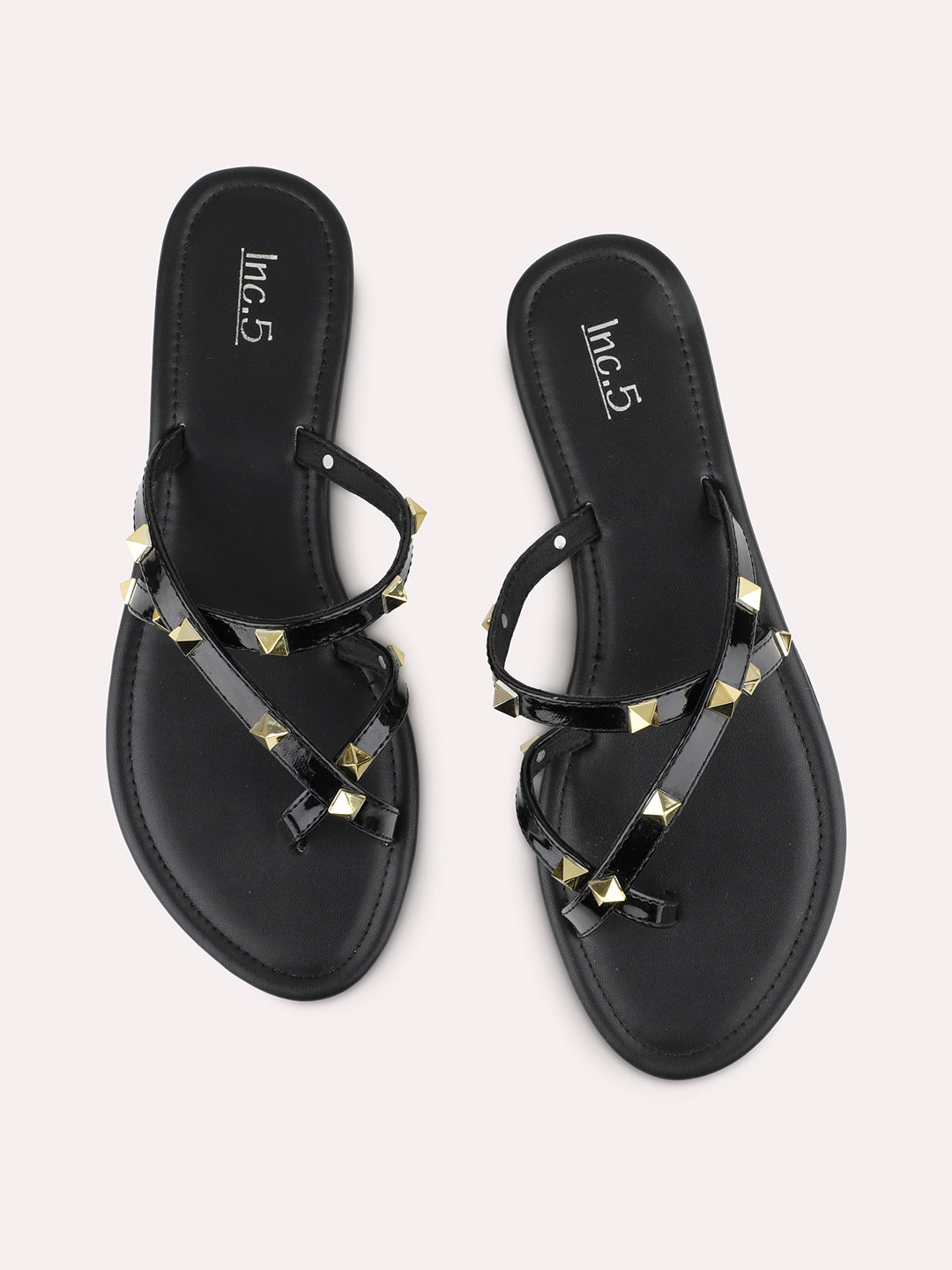 Womens Black Casual Strappy Open Toe Flats