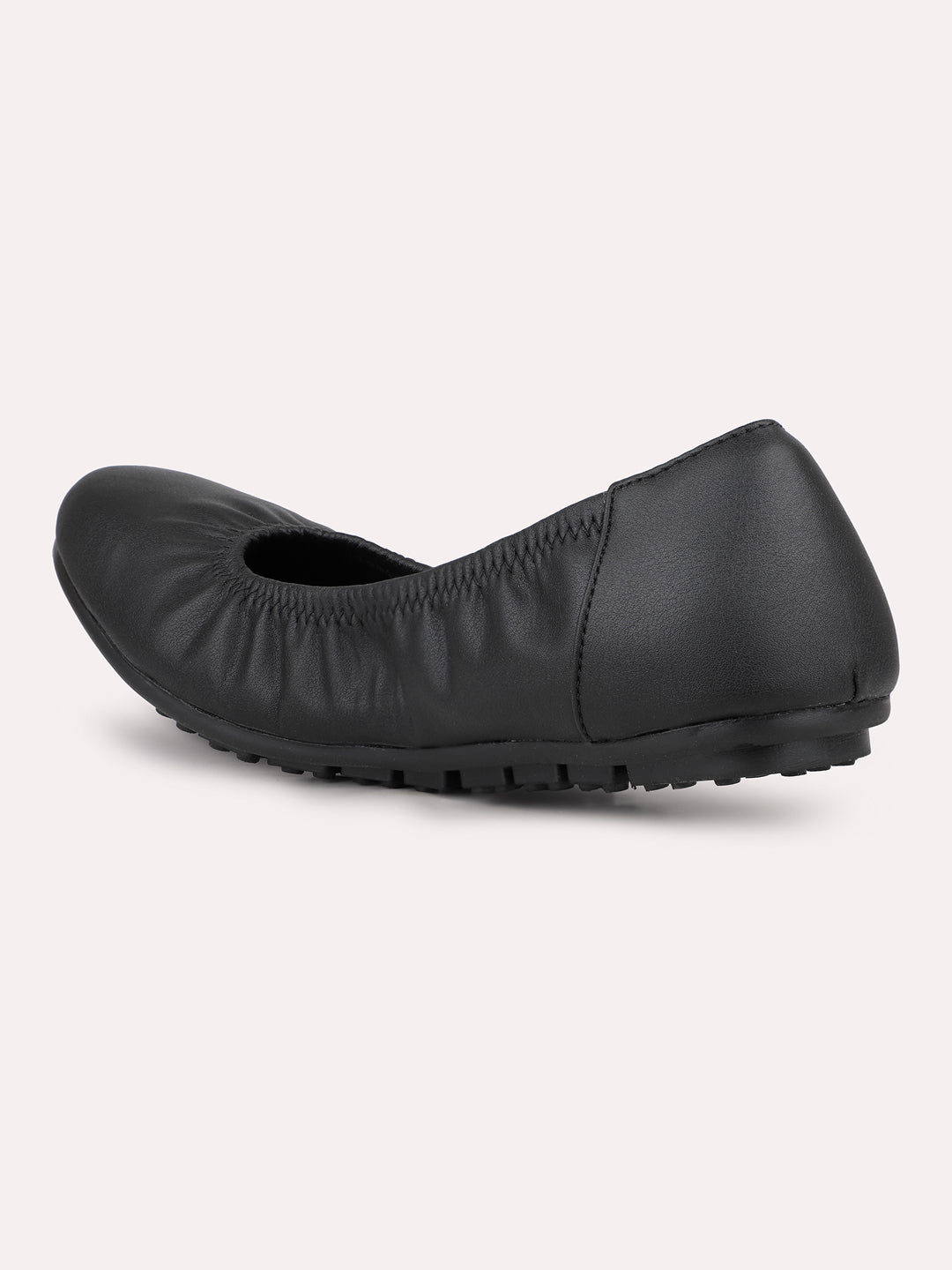 Women Black Round Toe Ballerinas Flats