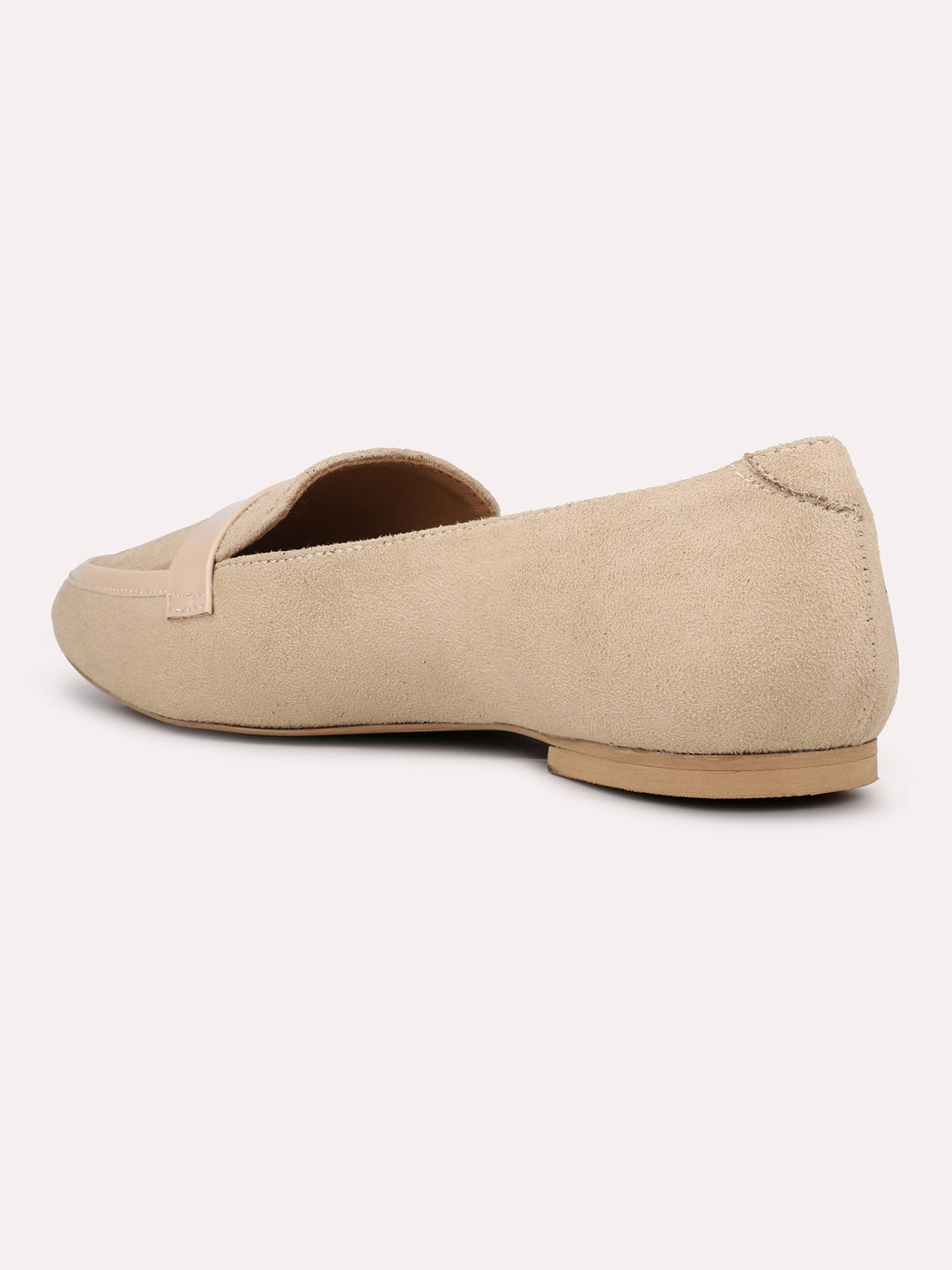 Womens Beige Casual Pointed toe Slip-On