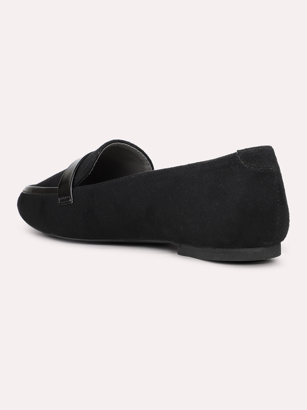 Womens Black Casual Pointed toe Slip-On