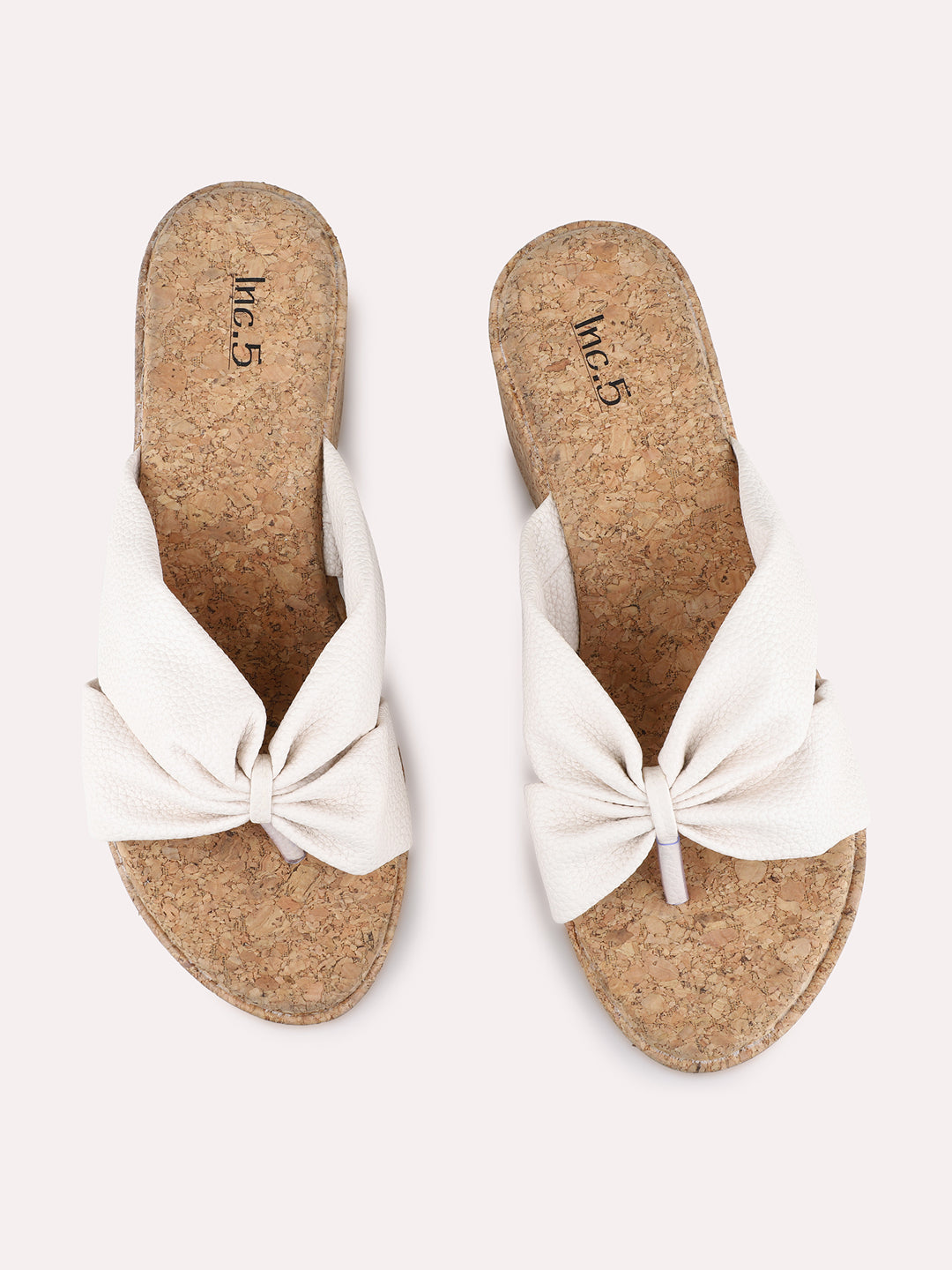 Womens Cream Party Wear Solid Wedge Heels