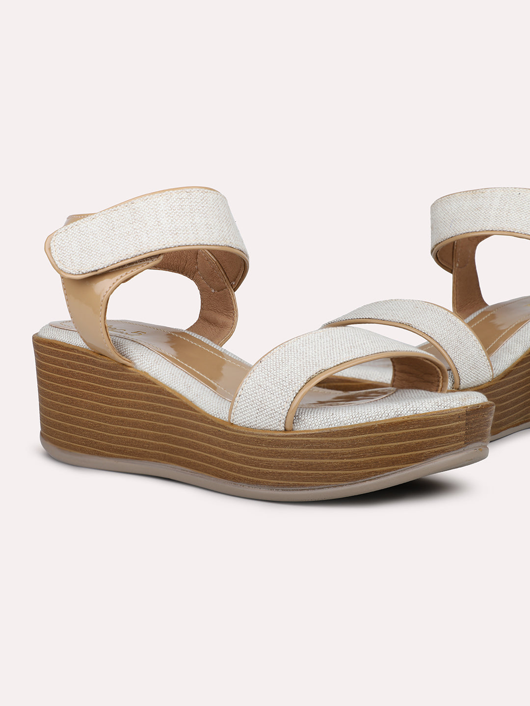 Womens Beige Casual Open toe Wedges Sandals