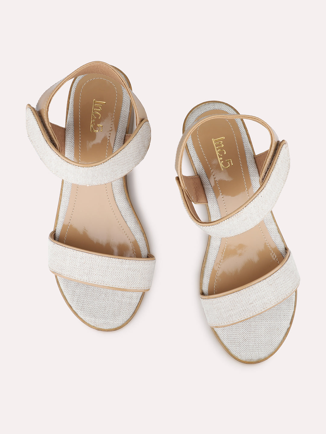 Womens Beige Casual Open toe Wedges Sandals