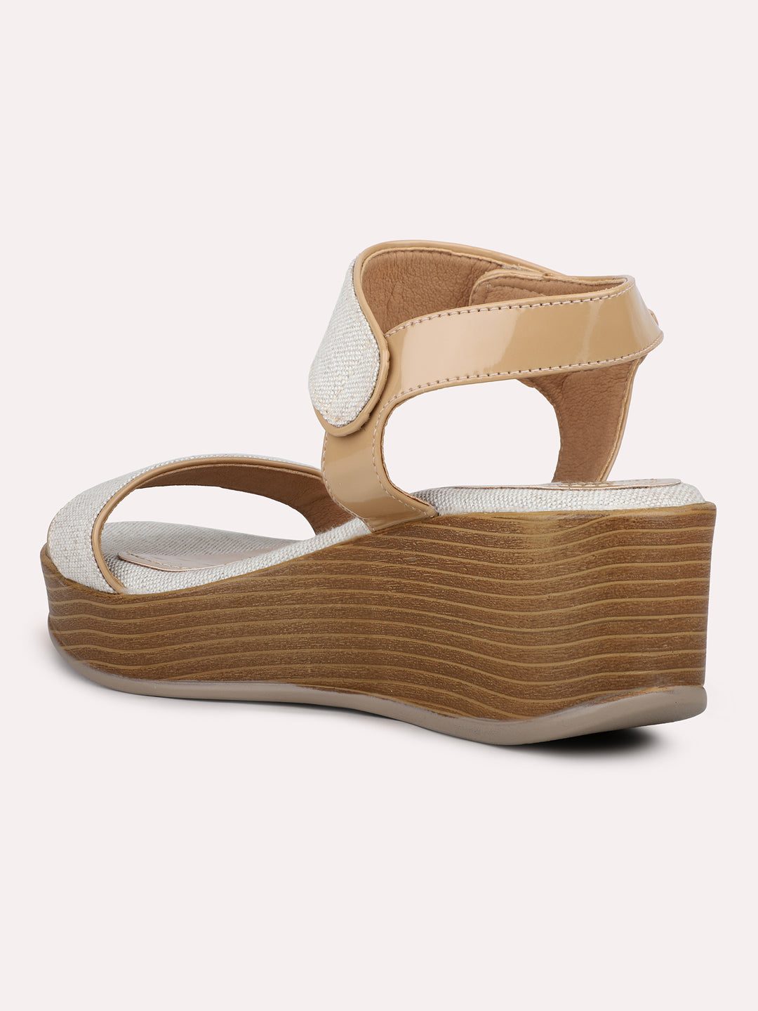 Womens Beige Casual Open toe Wedges Sandals