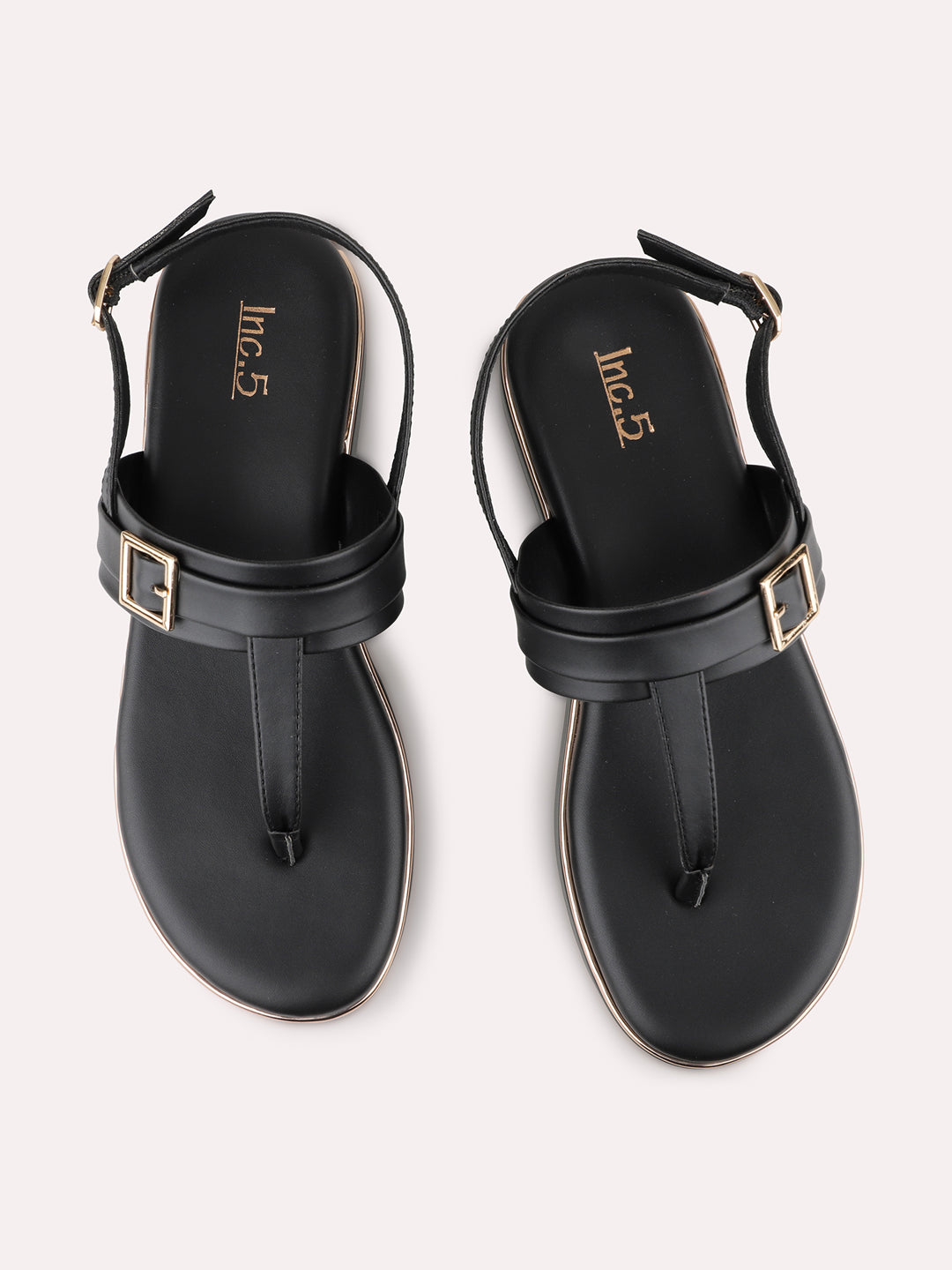 Womens Black Casual Solid Round Toe Sandals