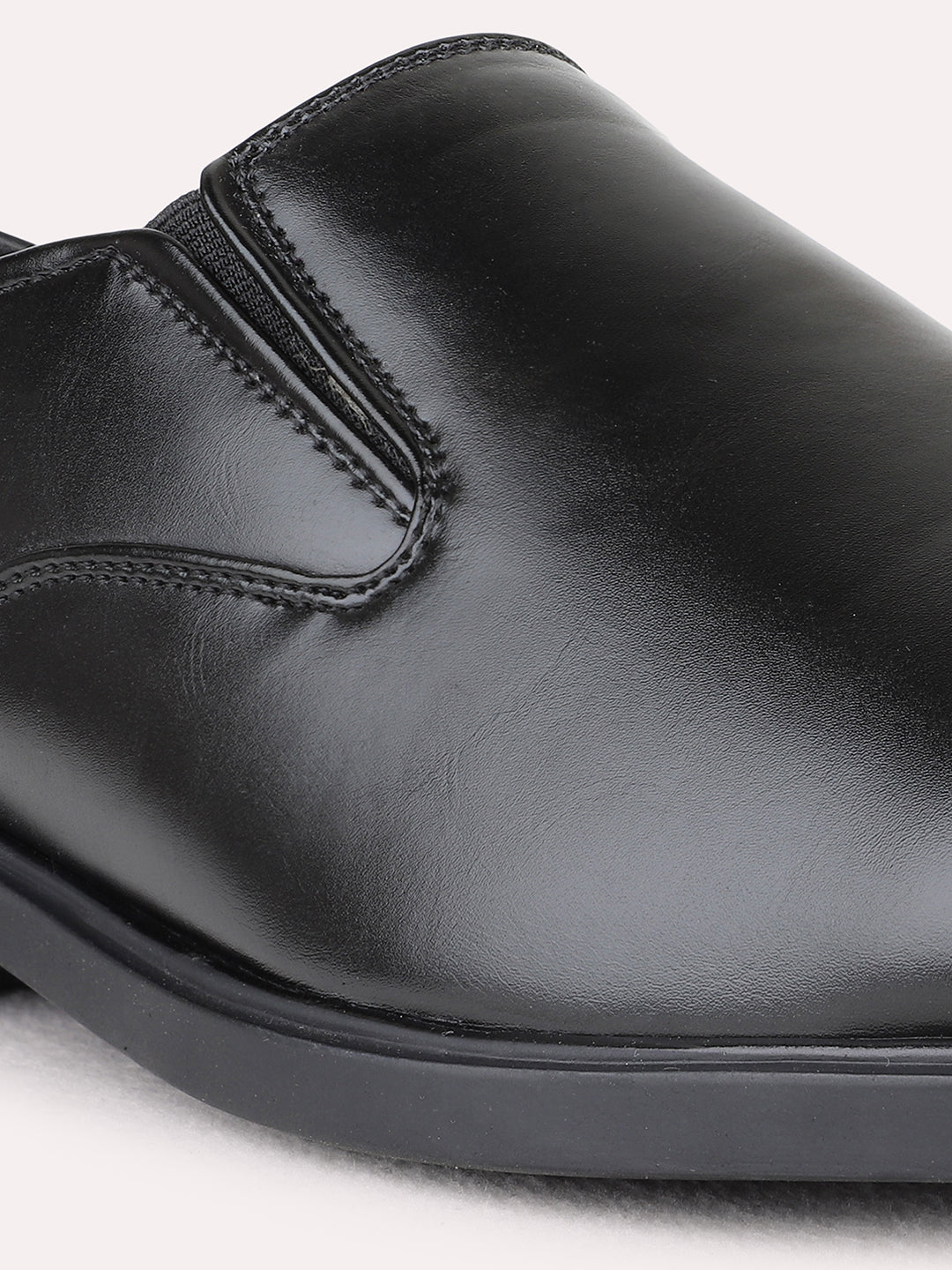 Mens Black Casual Solid Pointed Toe Moccasin Shoes