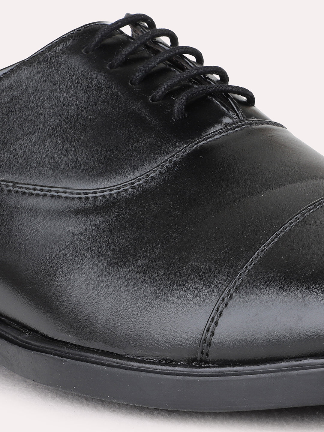 Mens Black Formal Solid Pointed Toe Derby Shoes