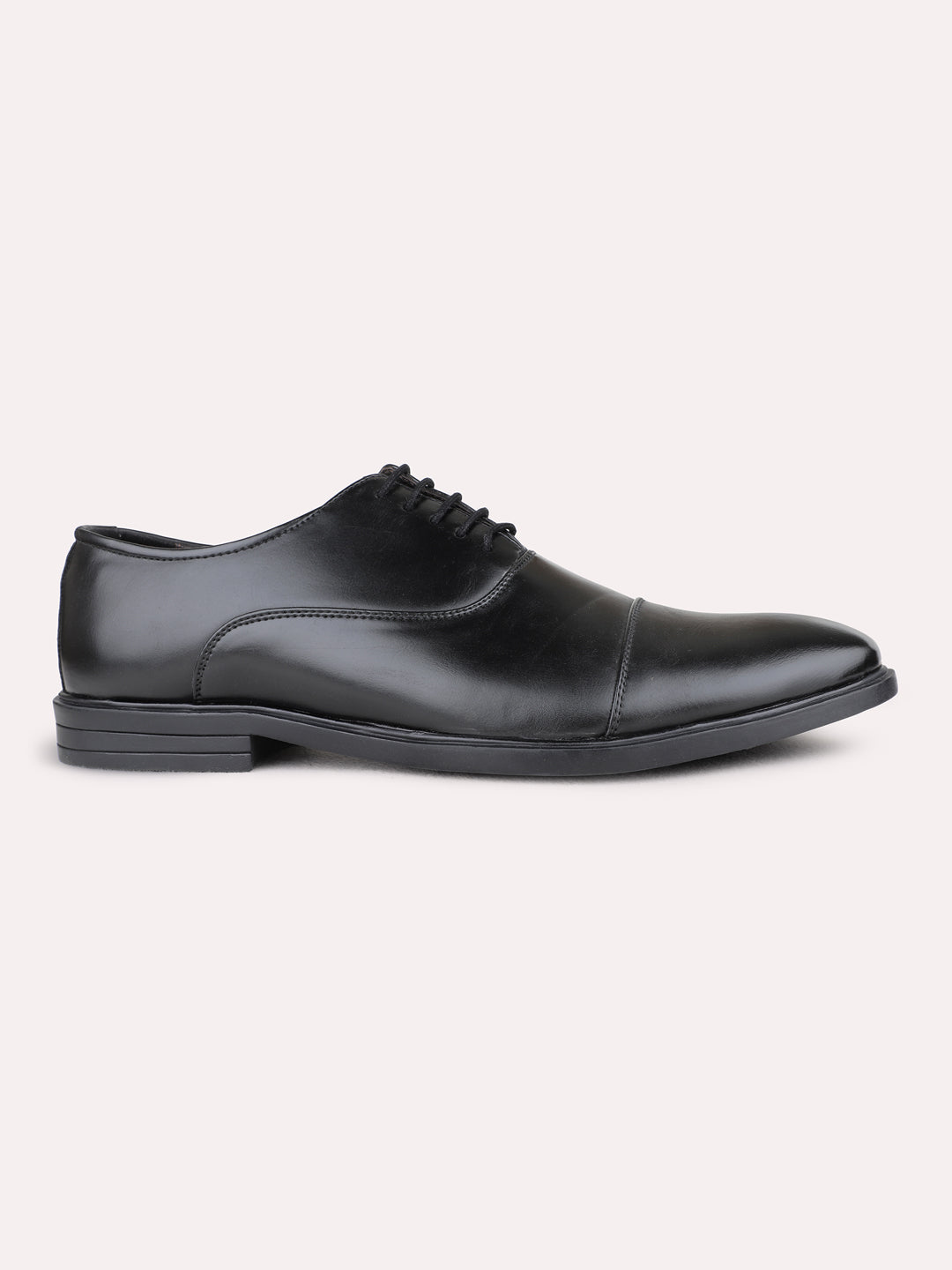 Mens Black Formal Solid Pointed Toe Derby Shoes