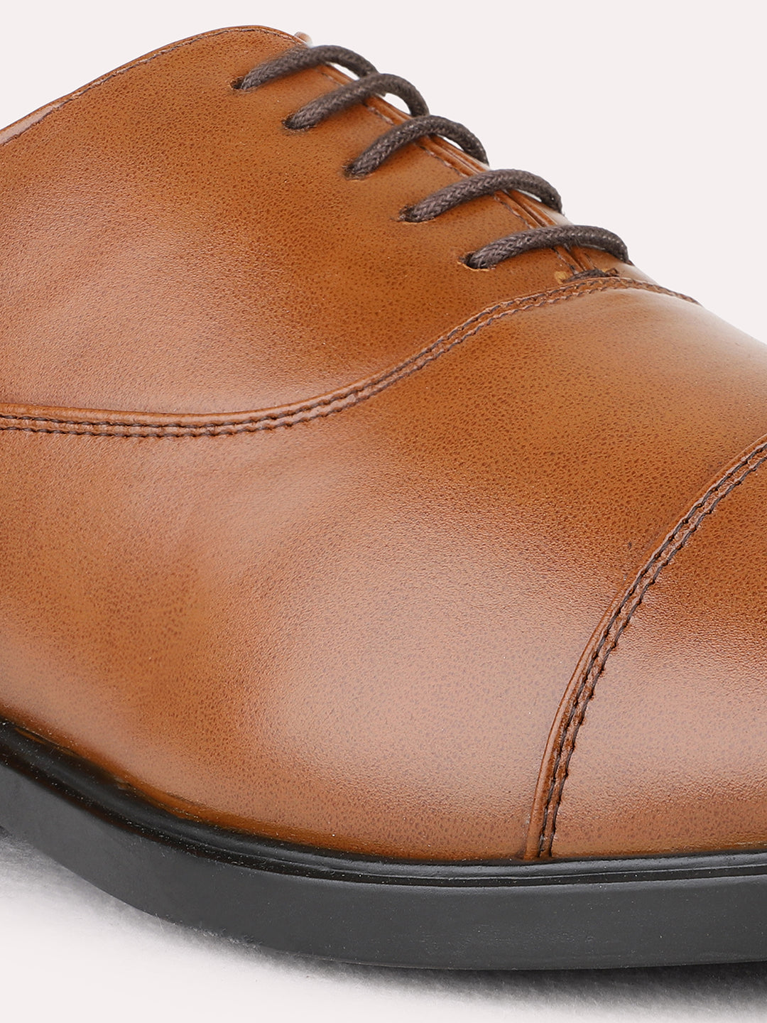 Mens Tan Formal Solid Pointed Toe Derby Shoes