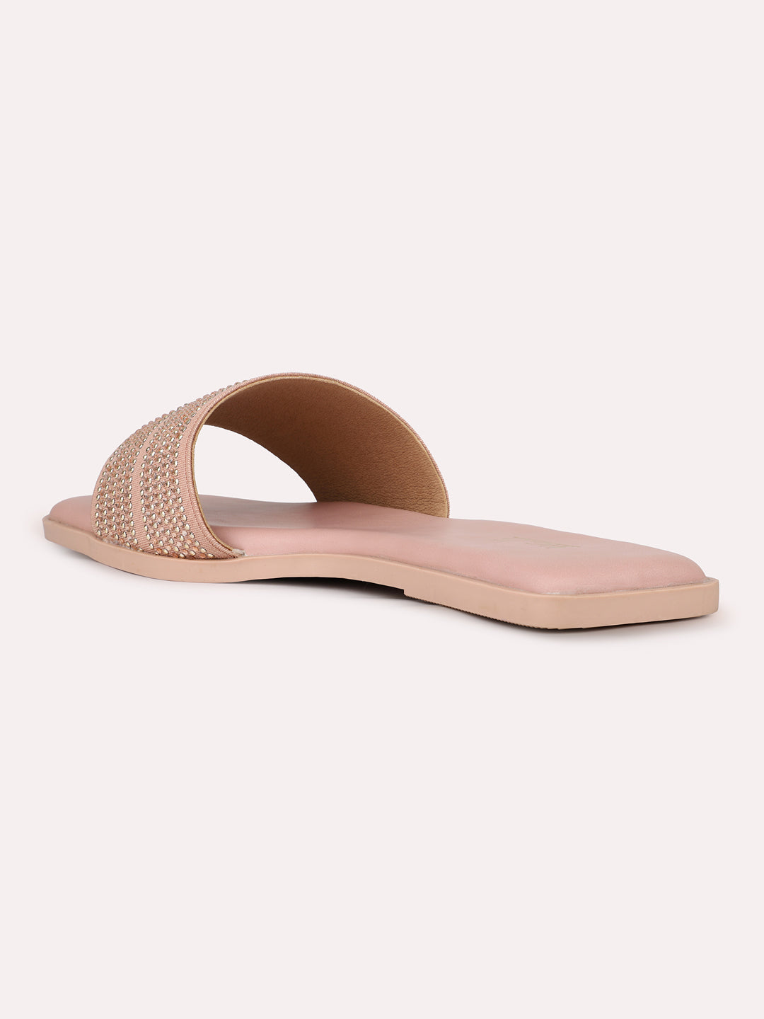 Womens Peach Casual Solid Open Toe Flats