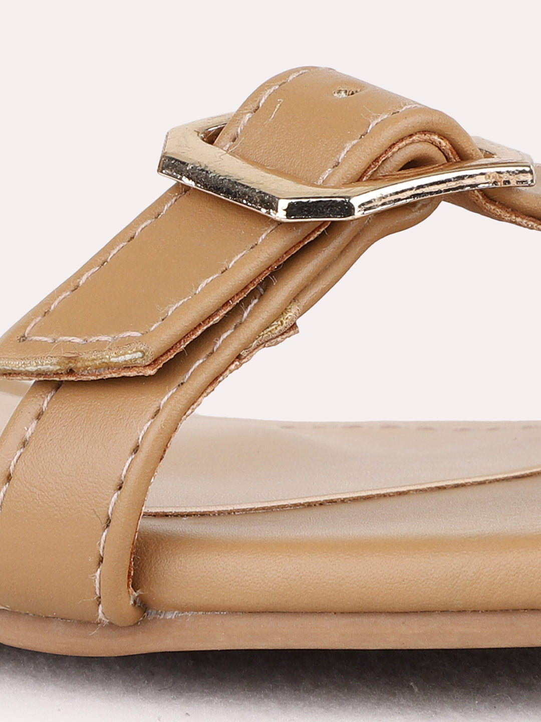 Womens Beige Party Wear Solid Block Heels