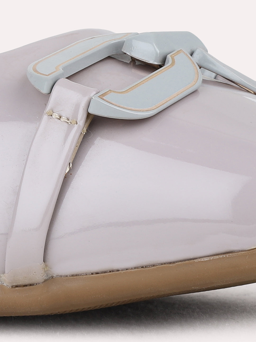 Womens Purple Party Wear Solid Narrow Toe Flat Ballerinas