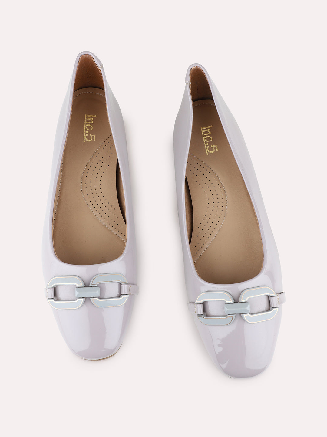 Womens Purple Party Wear Solid Narrow Toe Ballerinas