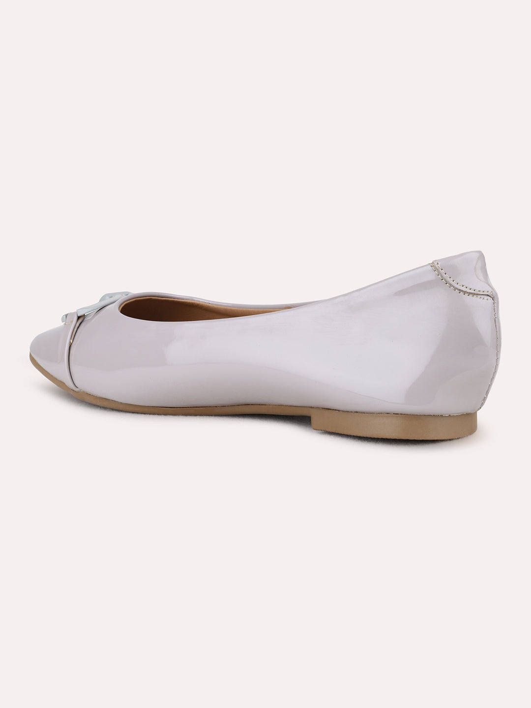 Womens Purple Party Wear Solid Narrow Toe Ballerinas