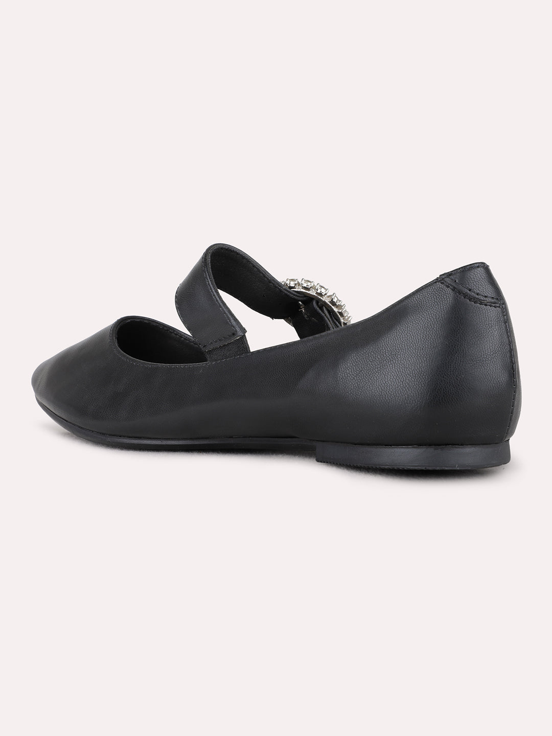 Womens Black Party Wear Solid Narrow Toe Ballerinas
