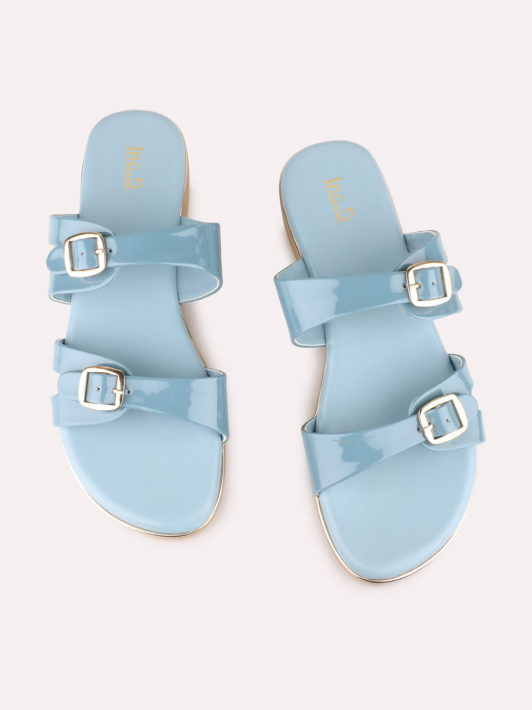 Womens Blue Casual Solid pattern Round Toe Wedge Heel Sandals