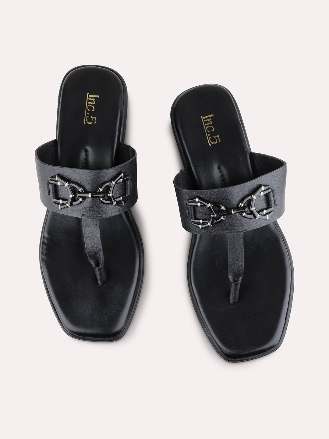 Womens Black Party Wear Solid Round Toe Wedge Heels
