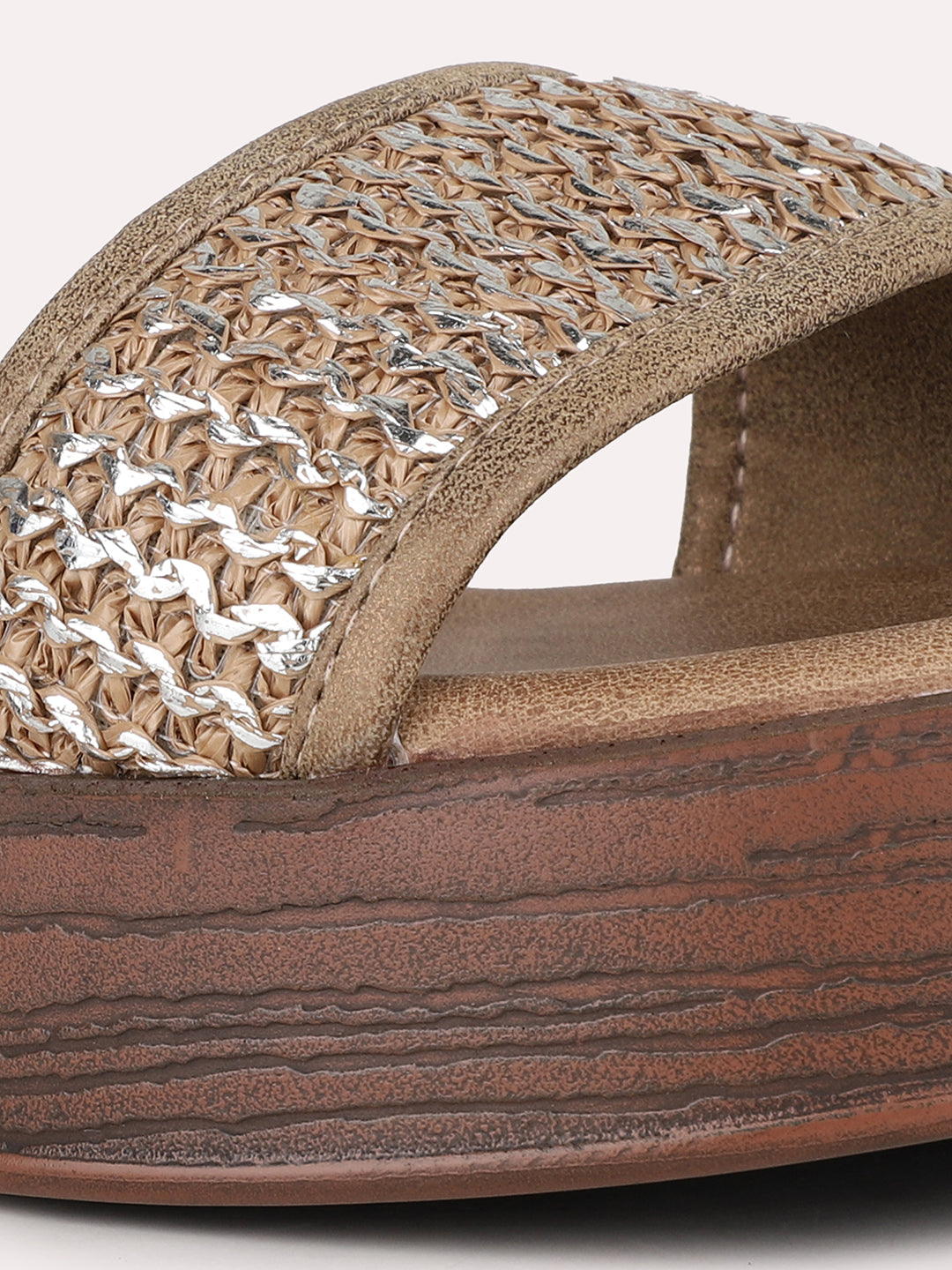 Women Brown Party Wear Solid Round Toe Sandals