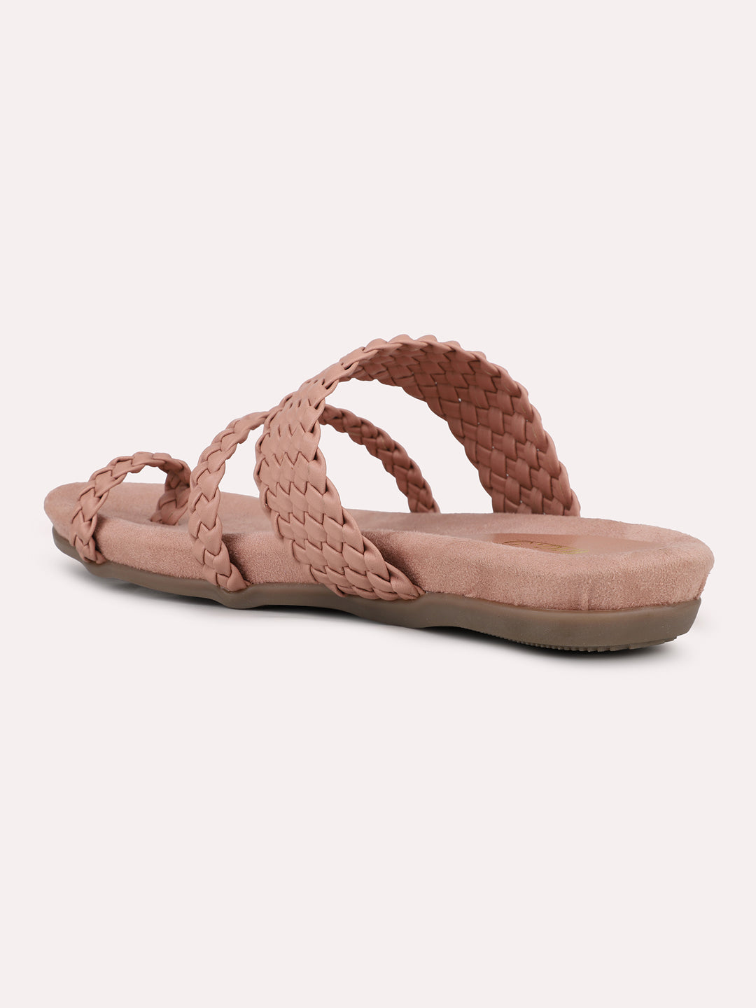 Womens Peach Casual Solid Round Toe Sandals