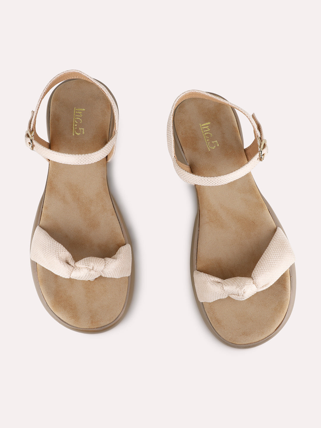 Womens Beige Casual Solid Round Toe Platform Heels
