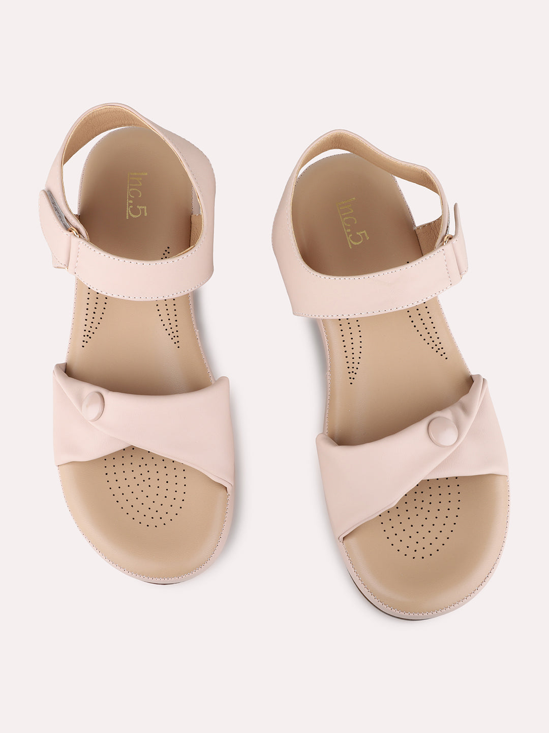 Womens Nude Casual Solid Round Toe Platform Heelss