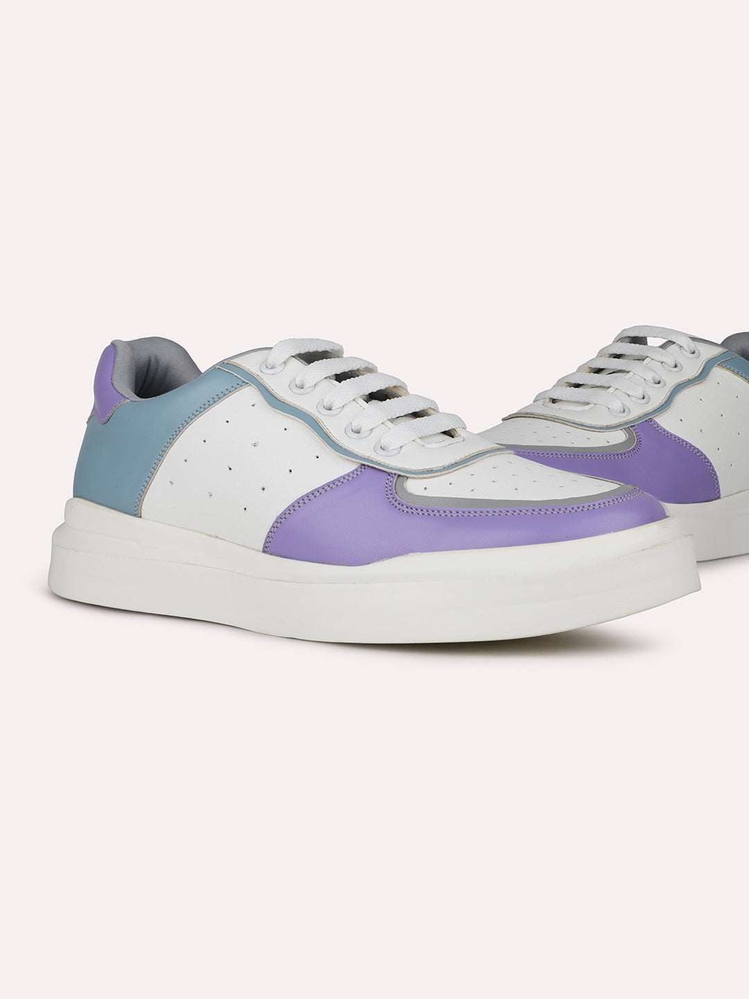 Womens Purple and White Casual Round toe Sneakers