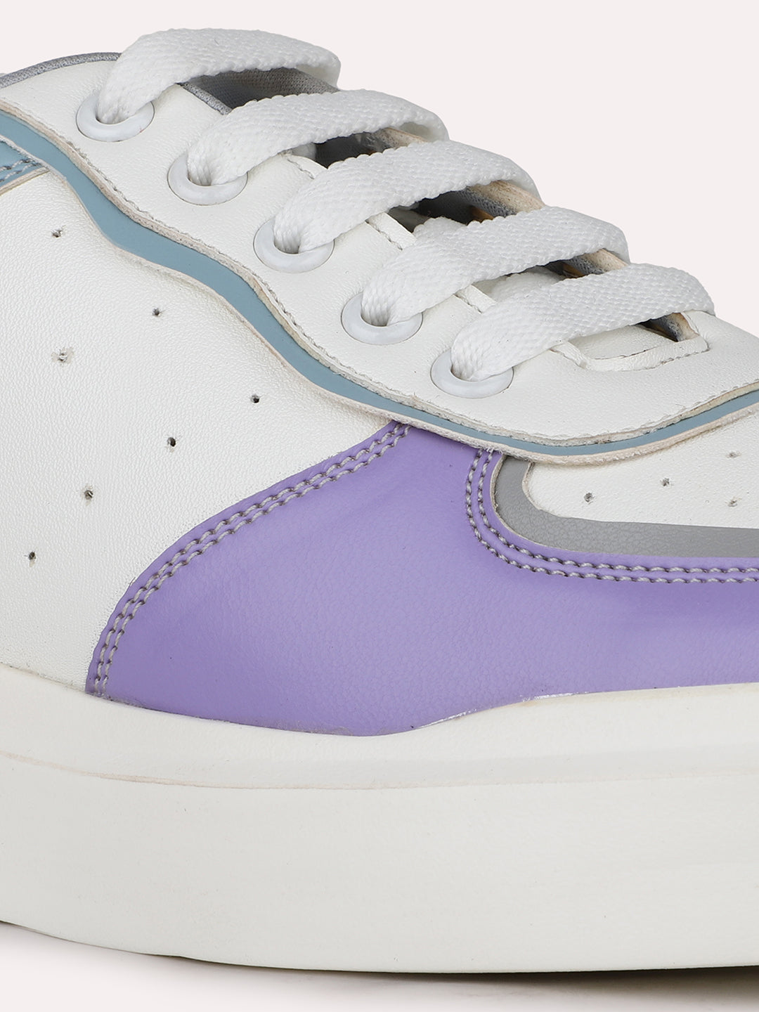 Womens Purple and White Casual Round toe Sneakers