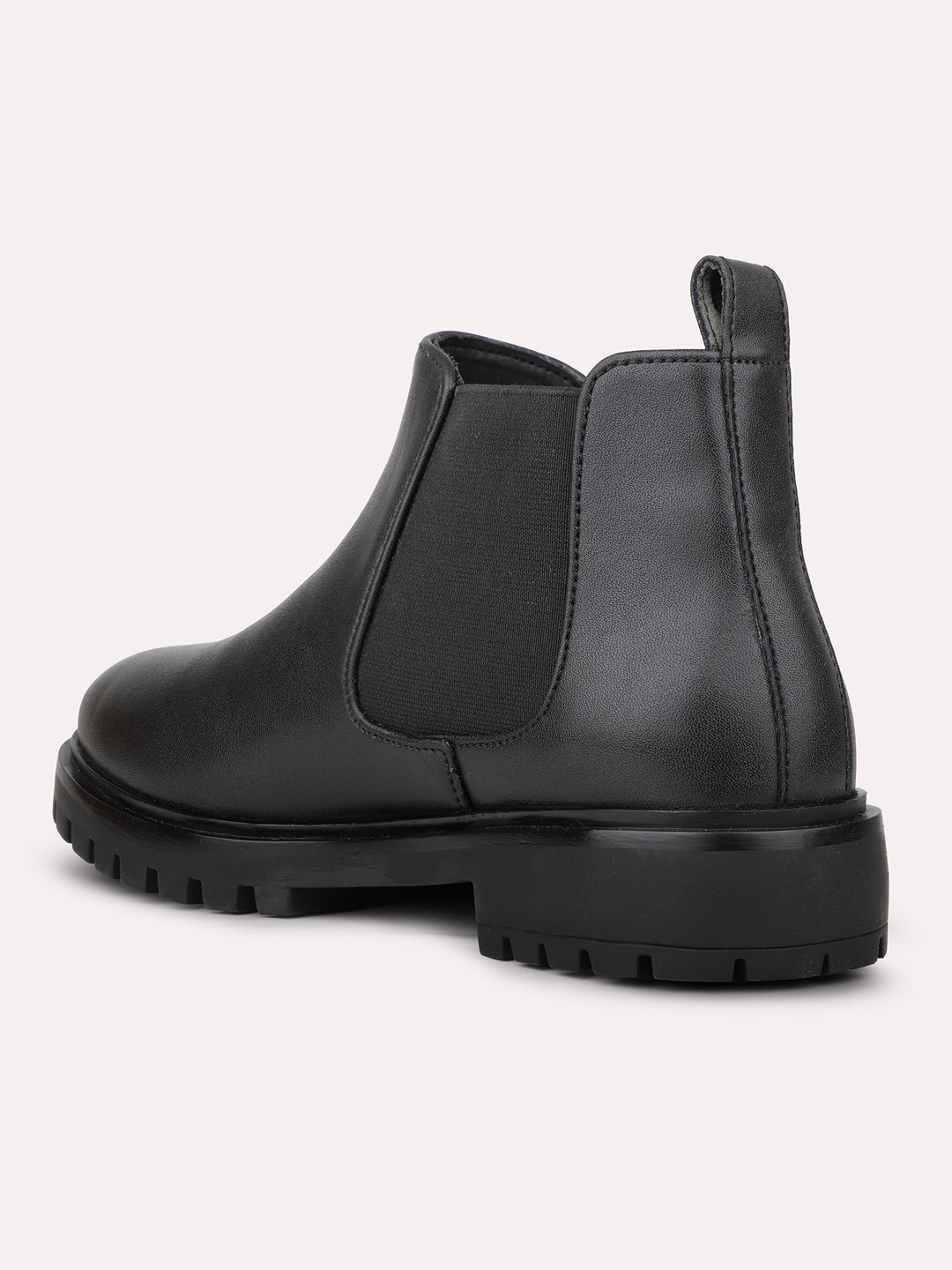 Womens Black Casual Solid Round toe Chelsea Boots