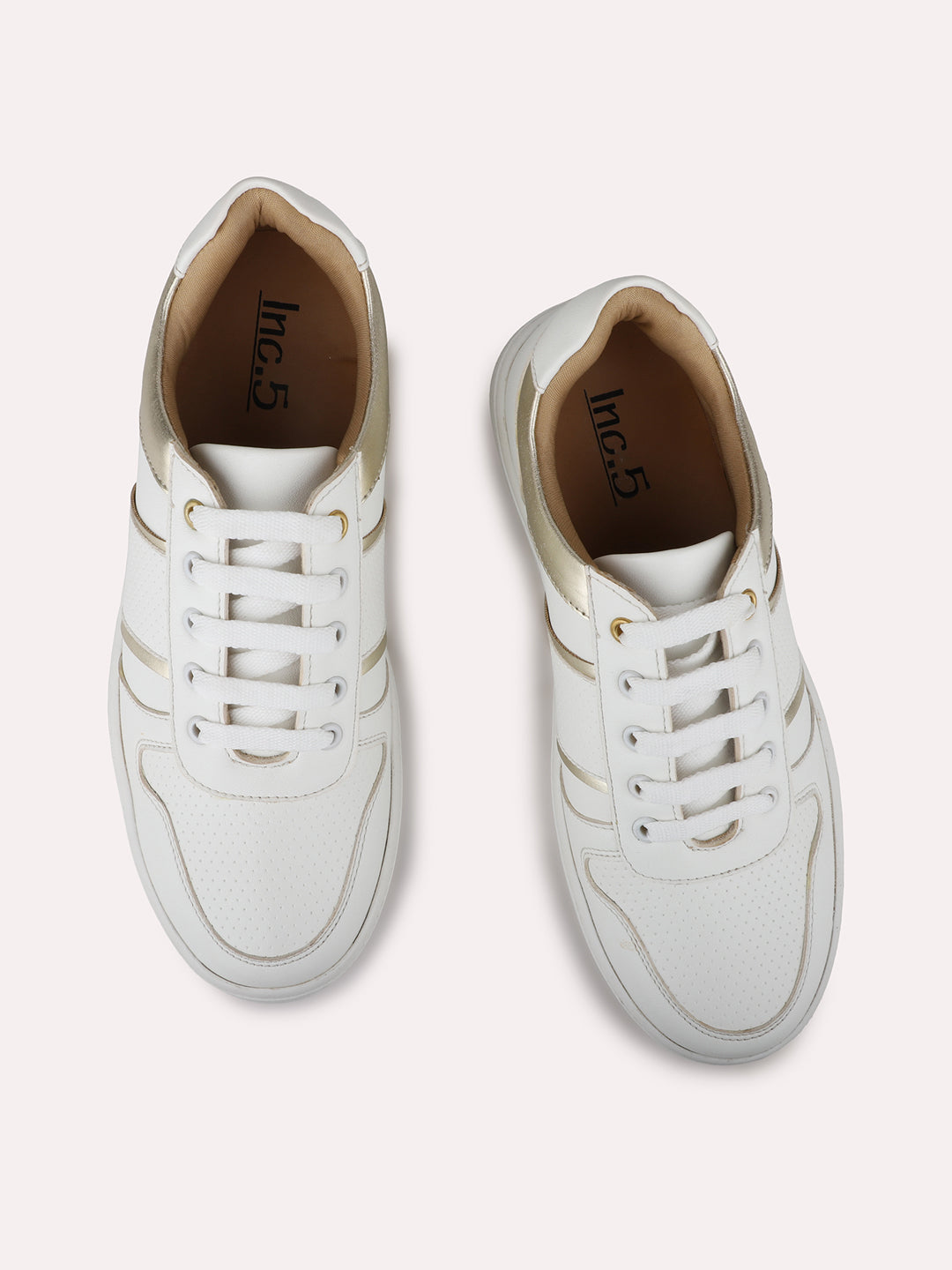 Womens White Casual Round toe Sneakers