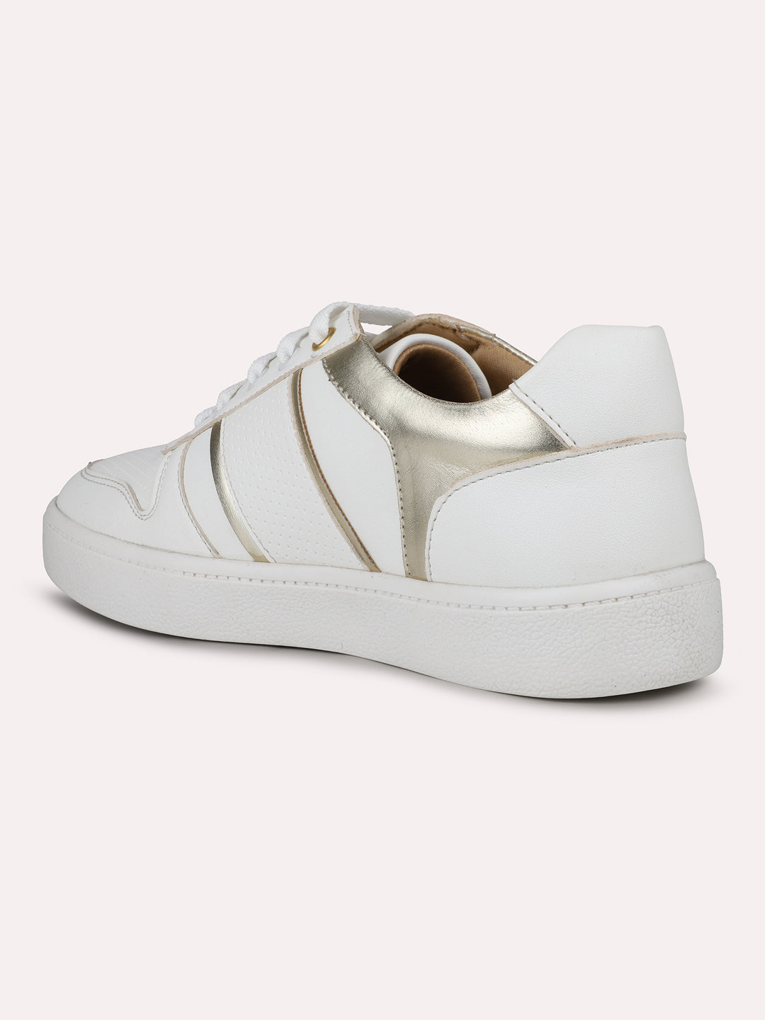 Womens White Casual Round toe Sneakers