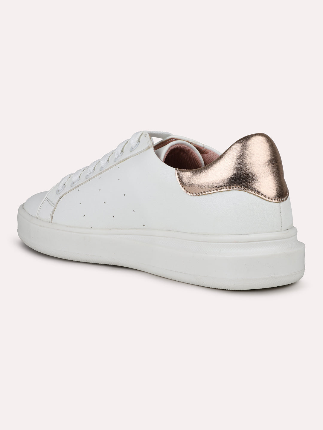 Womens White Casual Round toe Sneakers